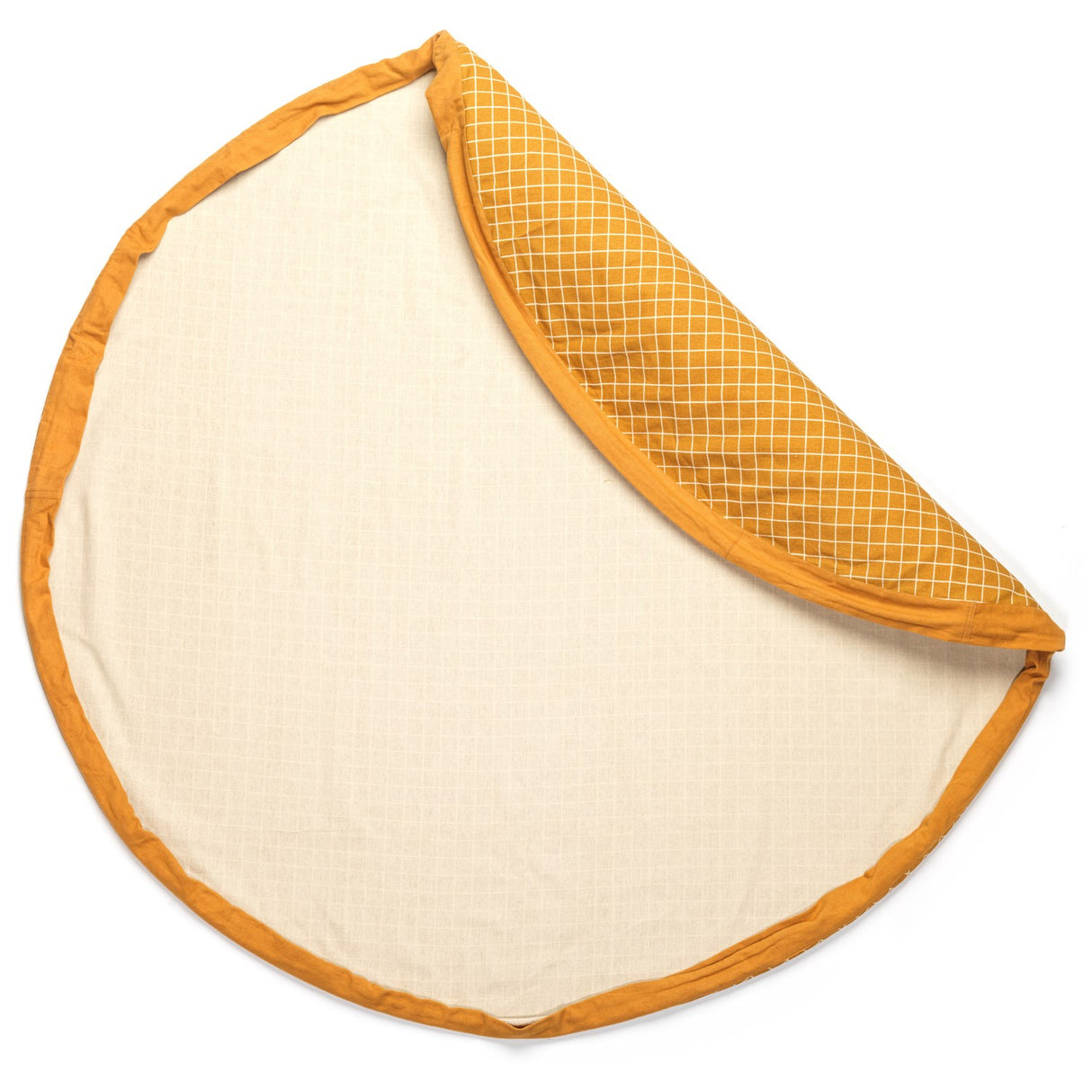 Play&Go Organic Grid Mustard 2-in-1 Legetæppe
