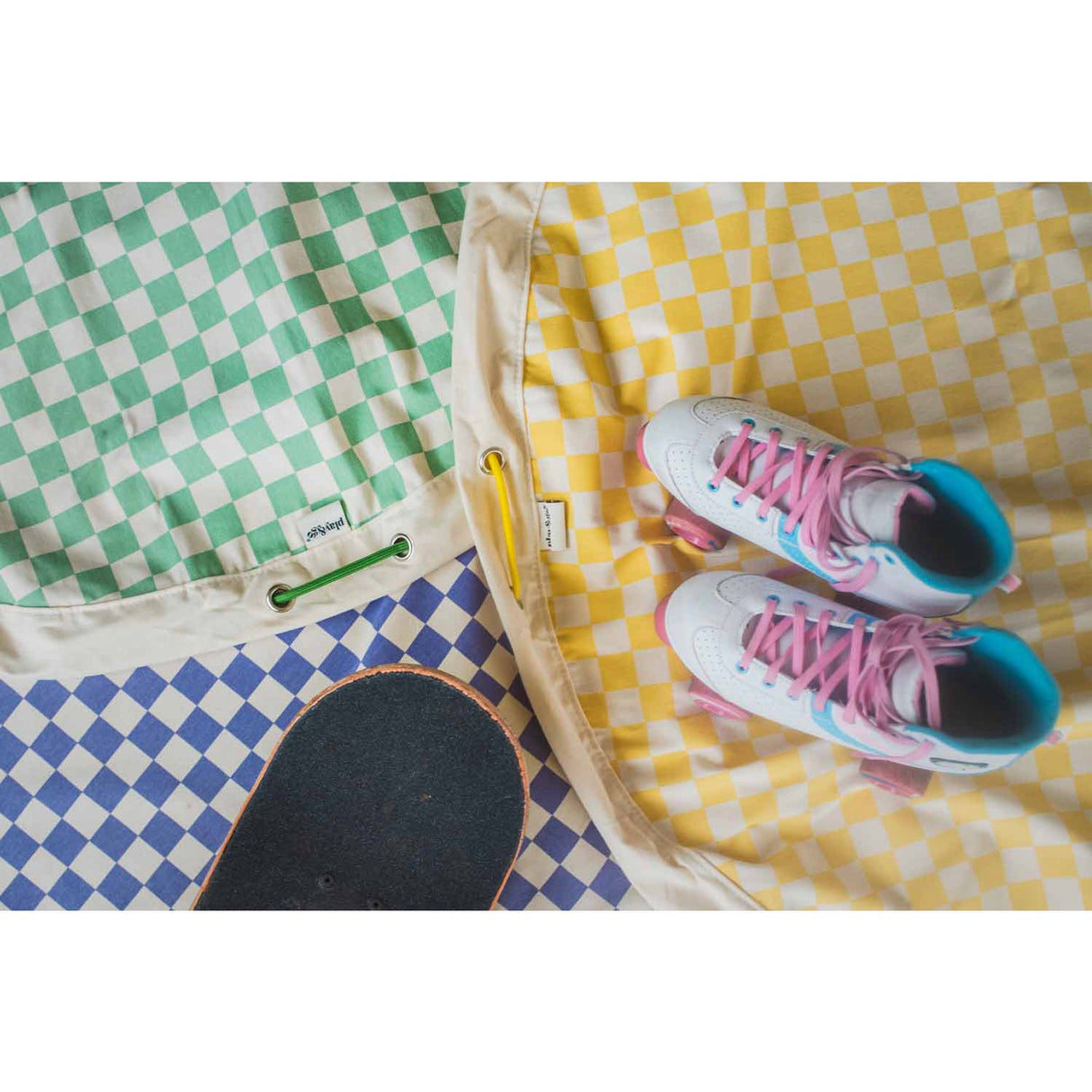 Play&Go Vichy Yellow 2-in-1 Legetæppe