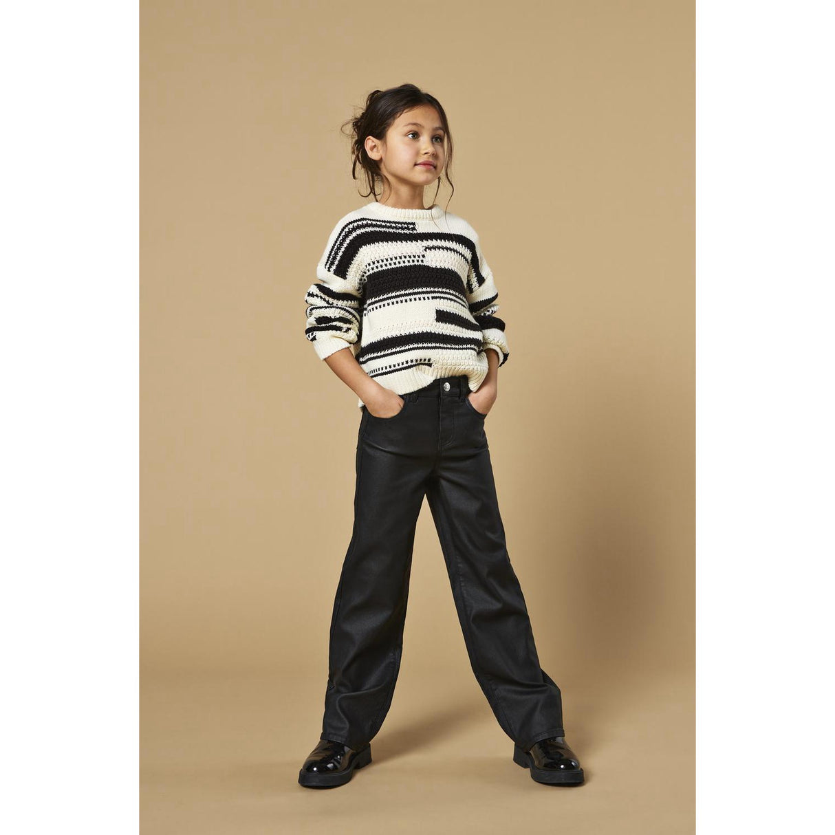 kids ONLY Black Juicy-Nya Wide Coated Bukser