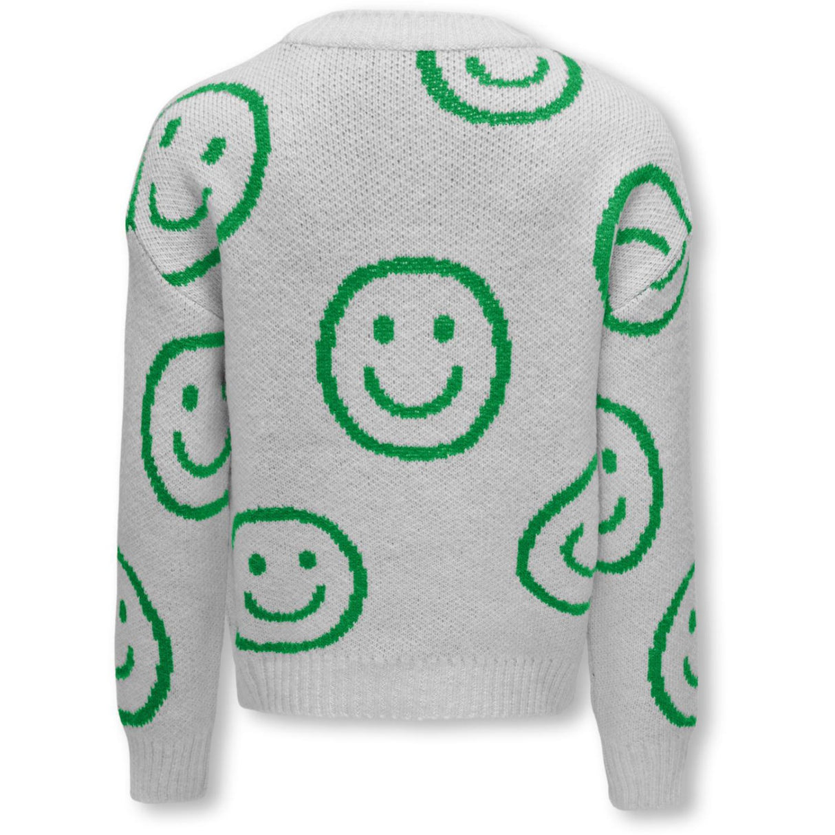 kids ONLY Light Grey Melange Island Green Happy Smiley Happie Pullover Strik Bluse