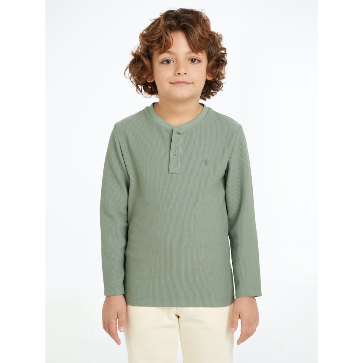 Calvin Klein Meteor Green Ottoman Mono Lwk Bluse