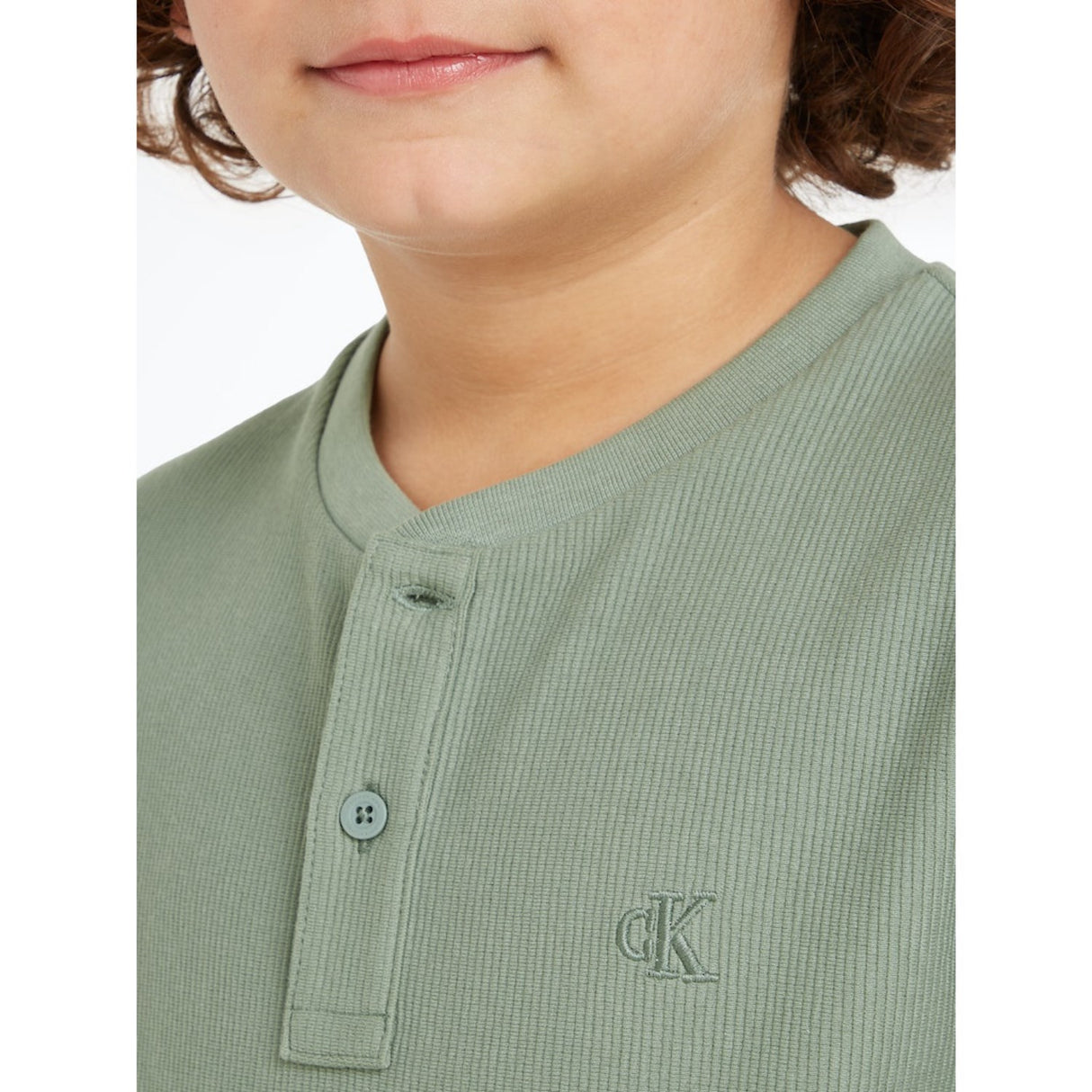 Calvin Klein Meteor Green Ottoman Mono Lwk Bluse