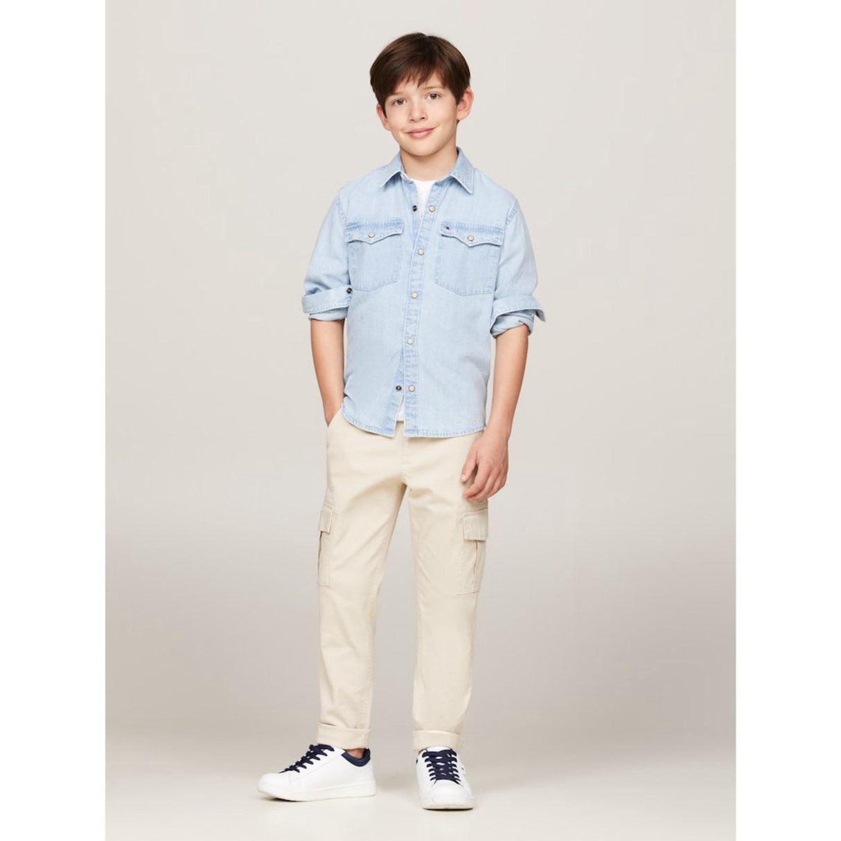 Tommy Hilfiger Denim Mid Wash Denim Skjorte