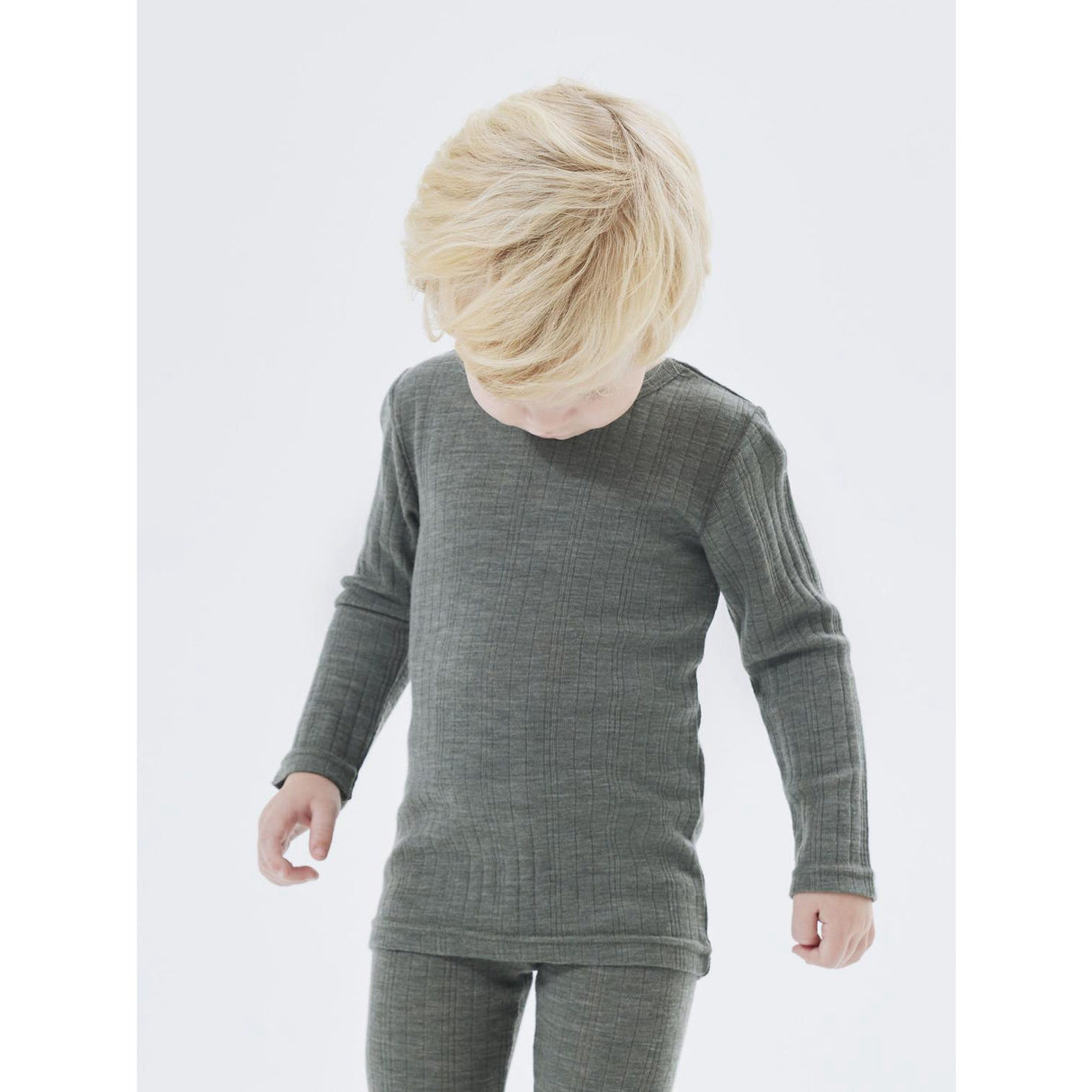 Name It Mulled Basil Wang Uld Needle Bluse Solid Noos