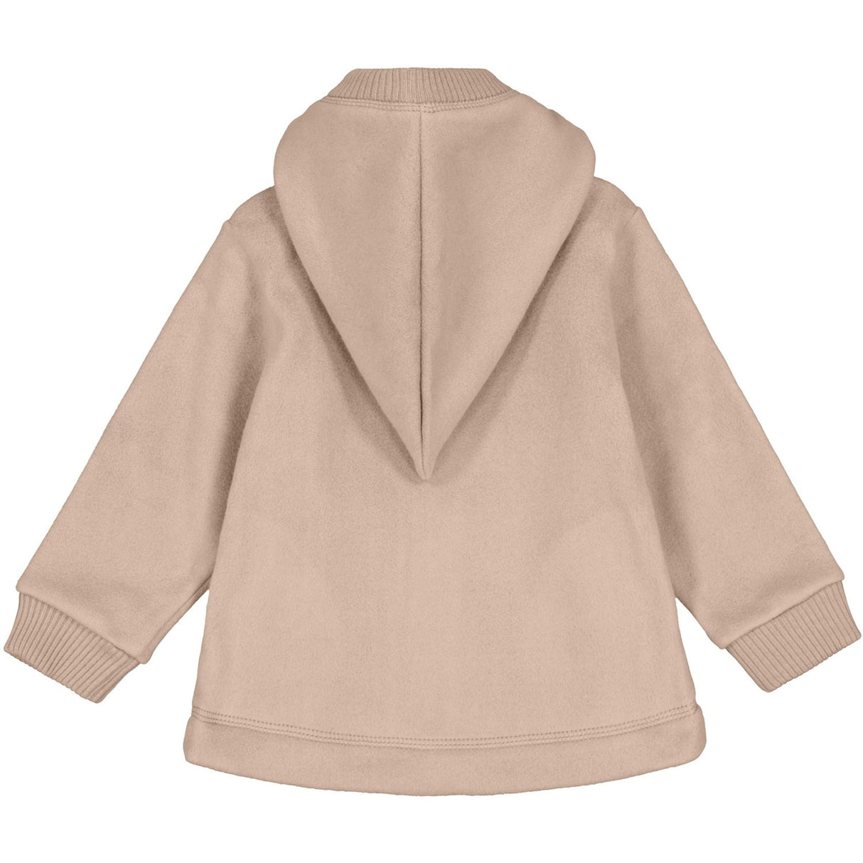 Mikk-Line Warm Taupe Cotton Fleece Cardigan m. Hætte