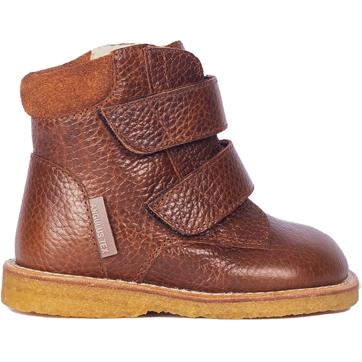 Angulus Cognac/Cognac Begynder Tex-Støvle Med Velcrolukning