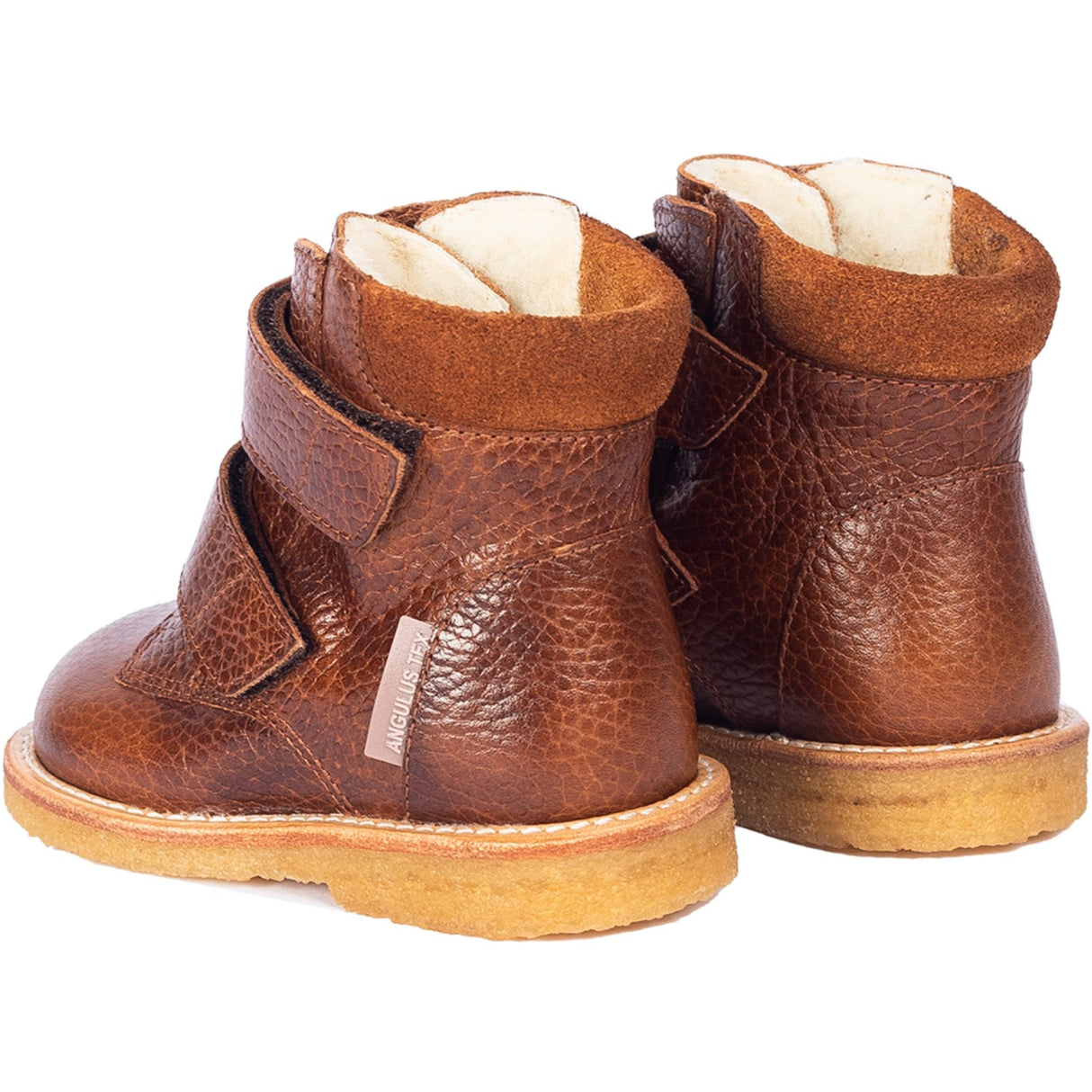 Angulus Cognac/Cognac Begynder Tex-Støvle Med Velcrolukning
