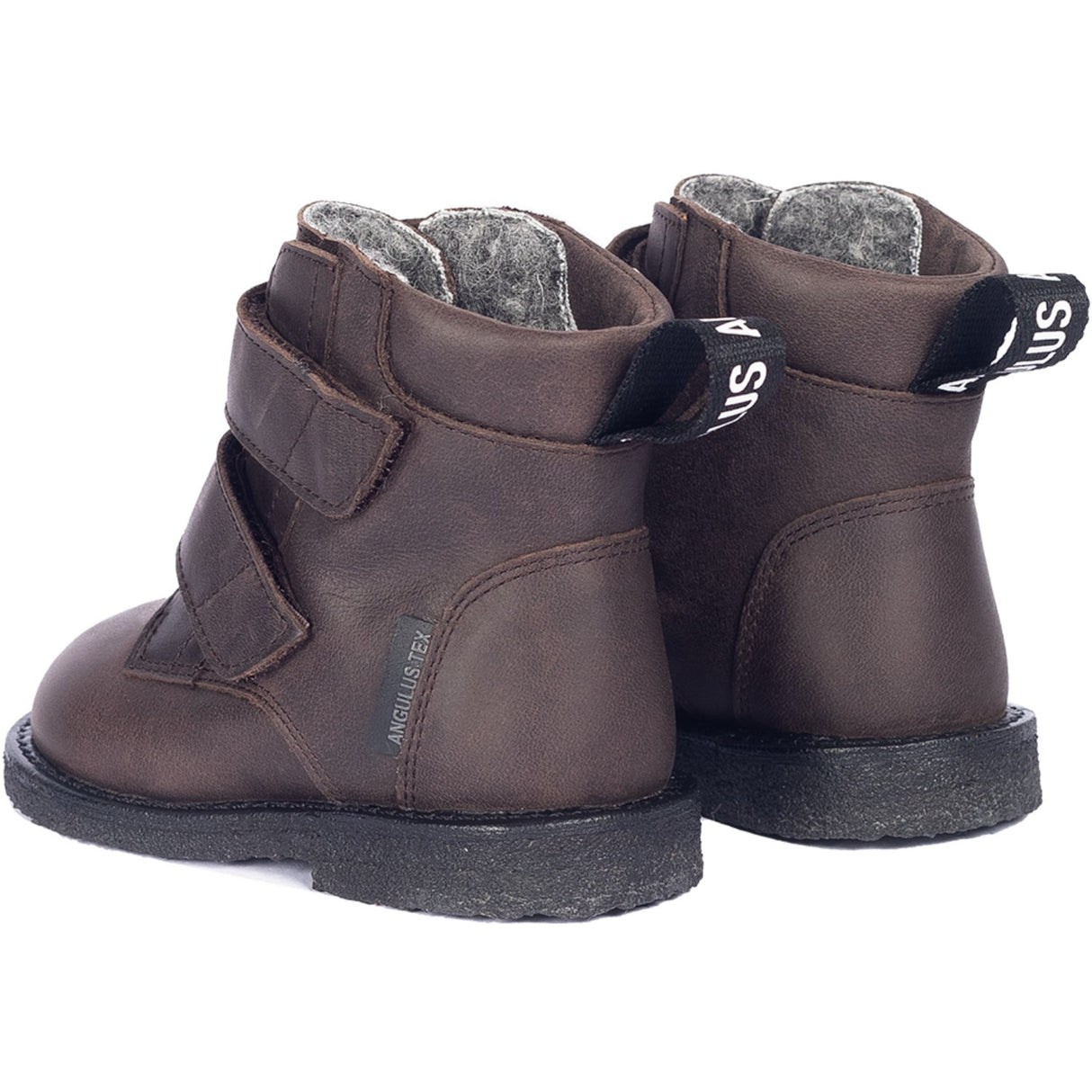 Angulus Dark Brown Begynder Tex-Støvle Med Logobånd Og Velcrolukning