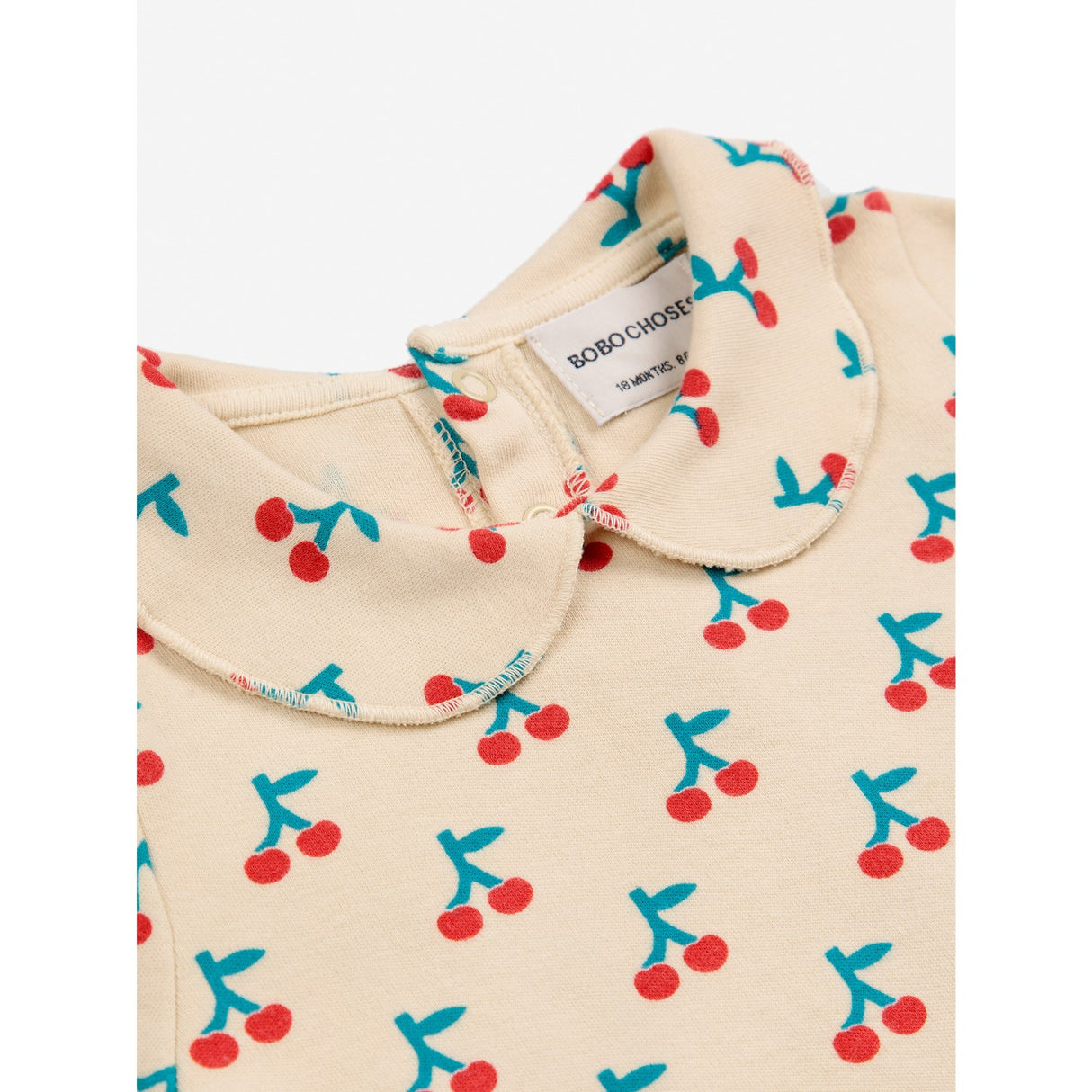 Bobo Choses White Cherry All Over Collar Bluse