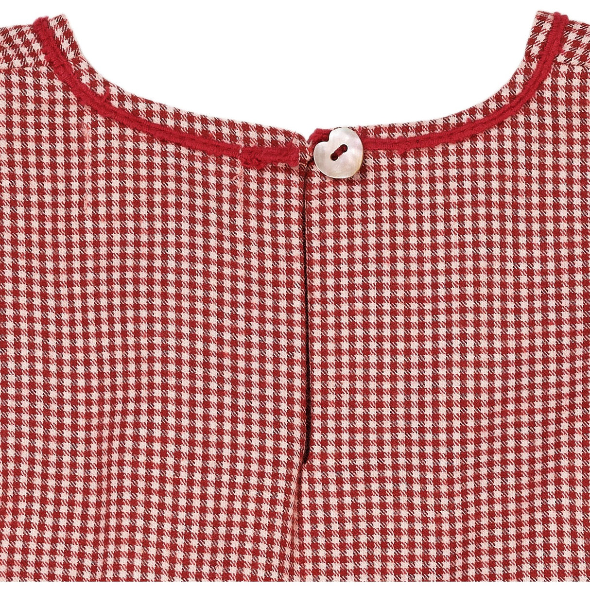 Copenhagen Colors x Luksusbaby Red Check Combi Check Kjole M. Hjertebroderi