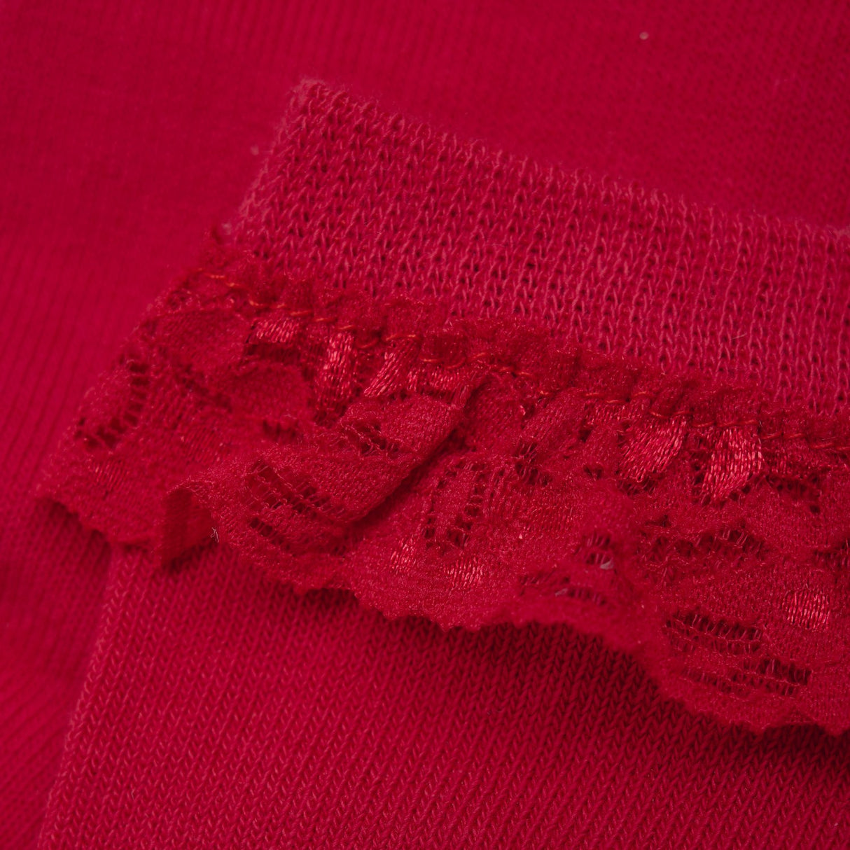 Minymo Red Ankelstrømper Med Blonder