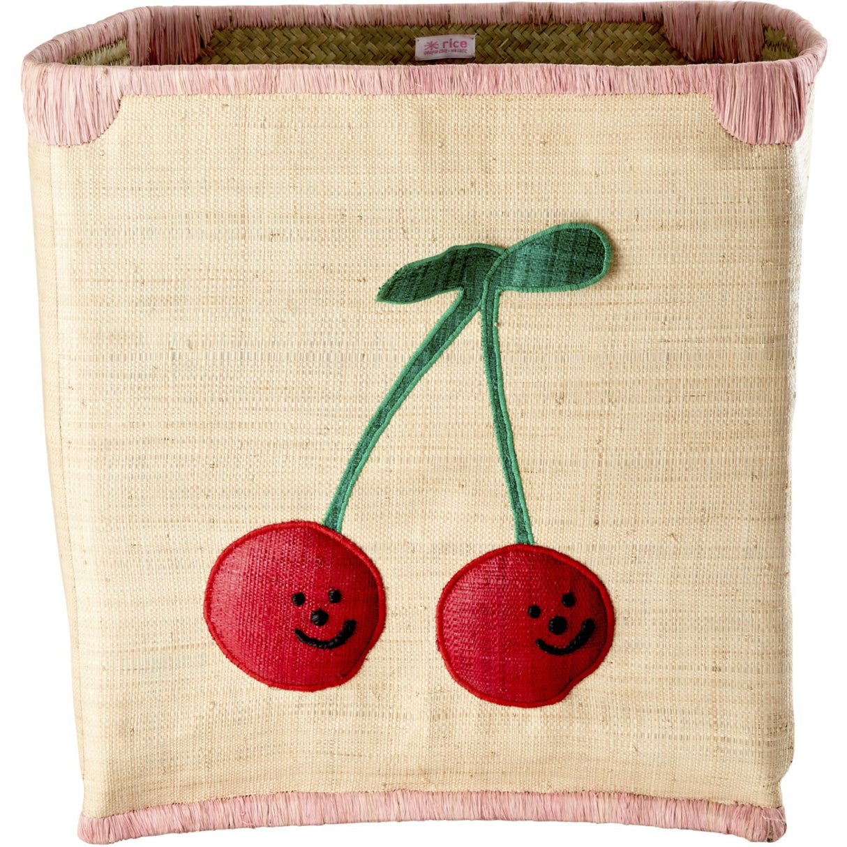 Rice Raffia Kurv Natur m. Kirsebær Stor