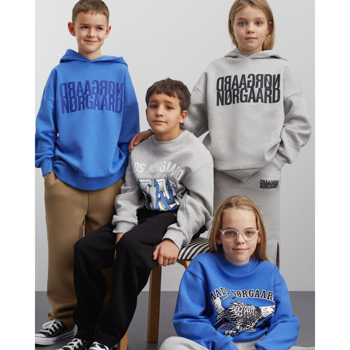 Mads Nørgaard Light Grey Melange Organic Sweat Sonar Sweatshirt