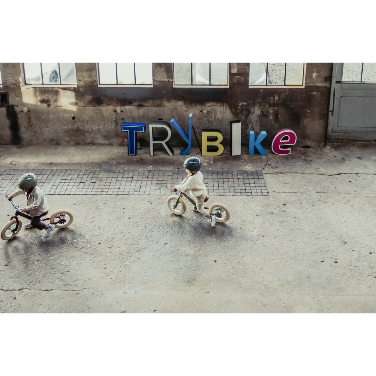 Trybike i stål, 2 hjul, Vintage Red