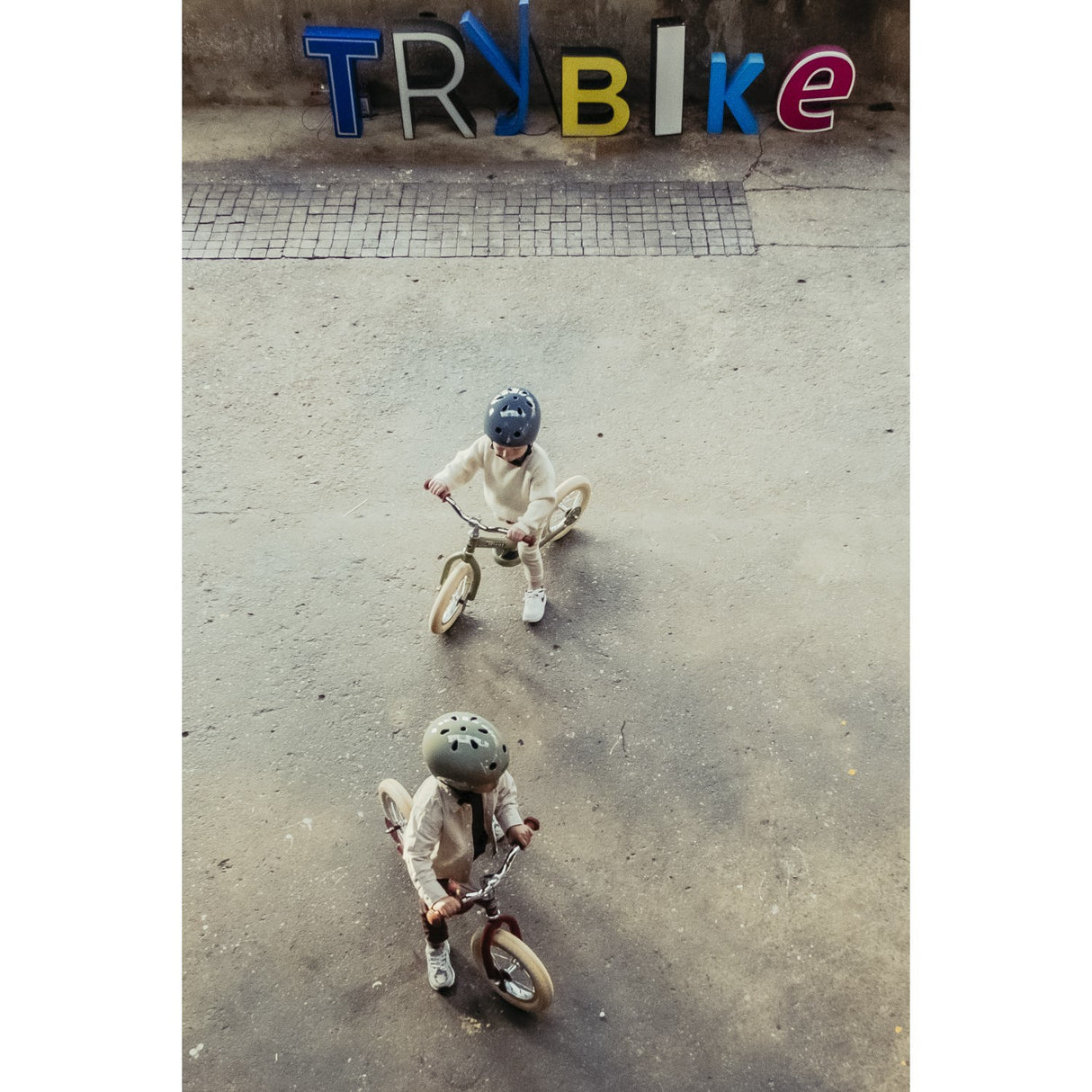 Trybike i stål, 2 hjul, Vintage Red