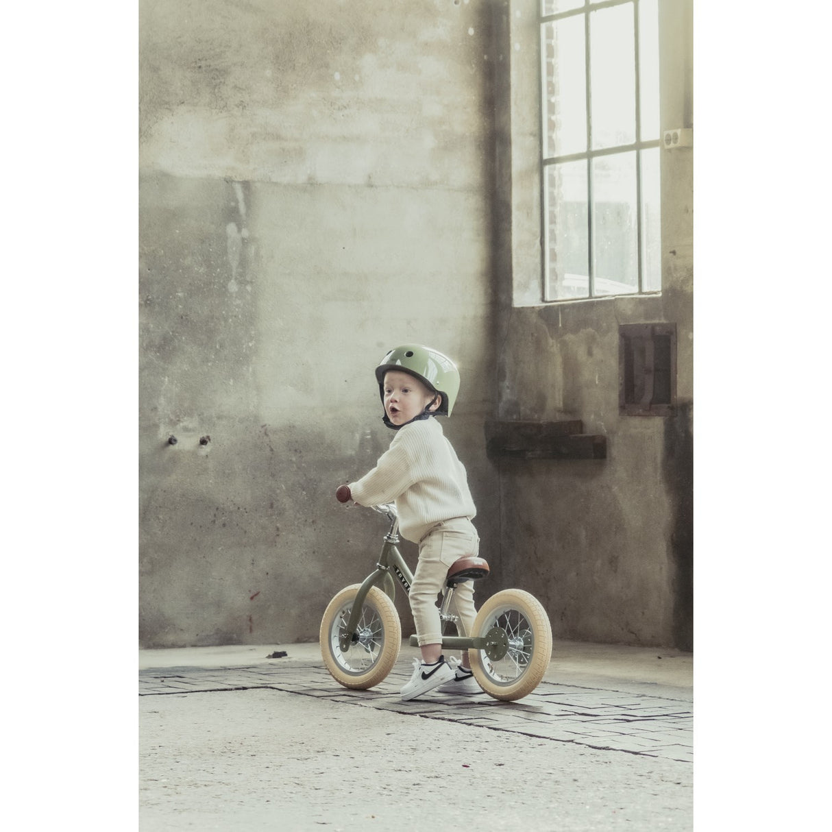 Trybike i stål, 2 hjul, Vintage Green