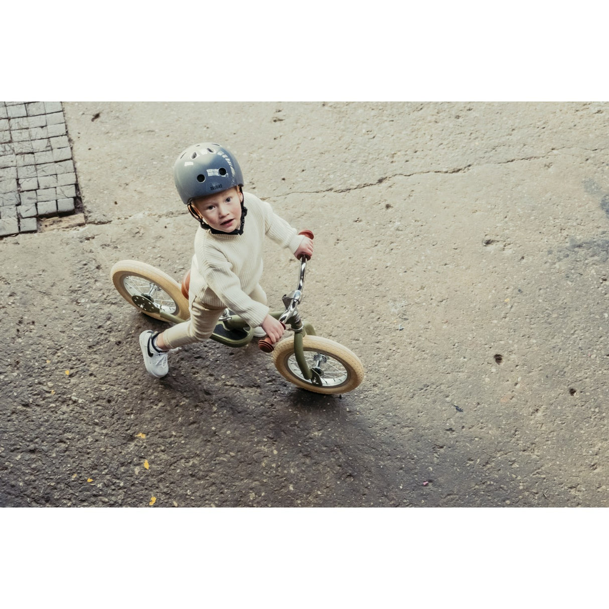 Trybike i stål, 2 hjul, Vintage Green