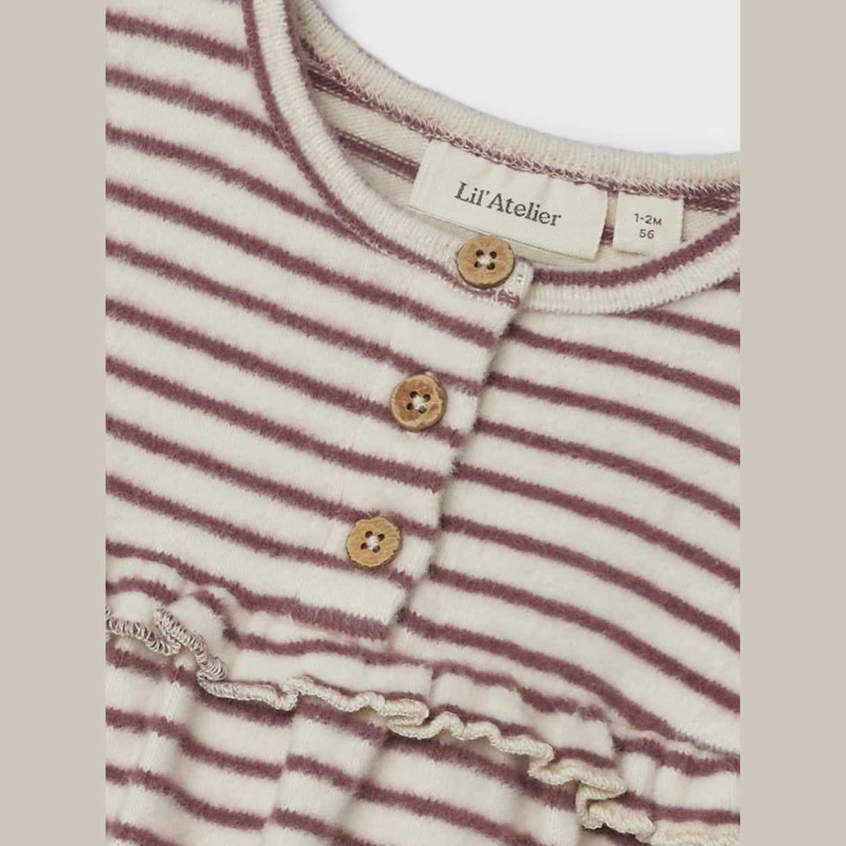 Lil'Atelier Birch Rosebrown Thoro Body Kjole Stripe