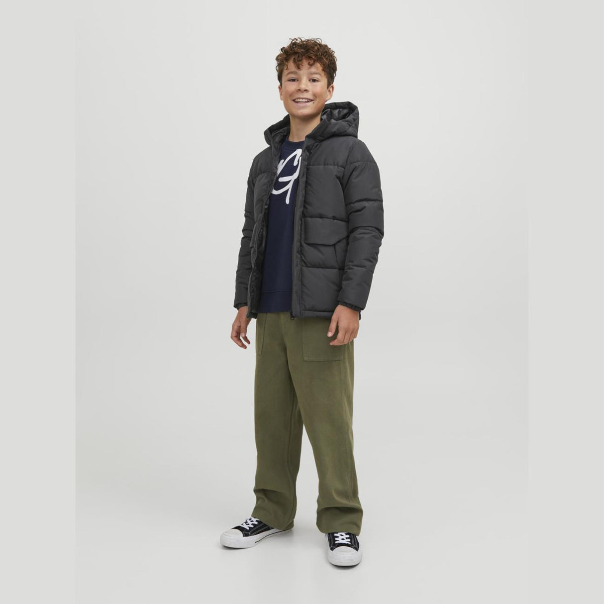 Jack & Jones Junior Black Cospeed Puffer Jakke