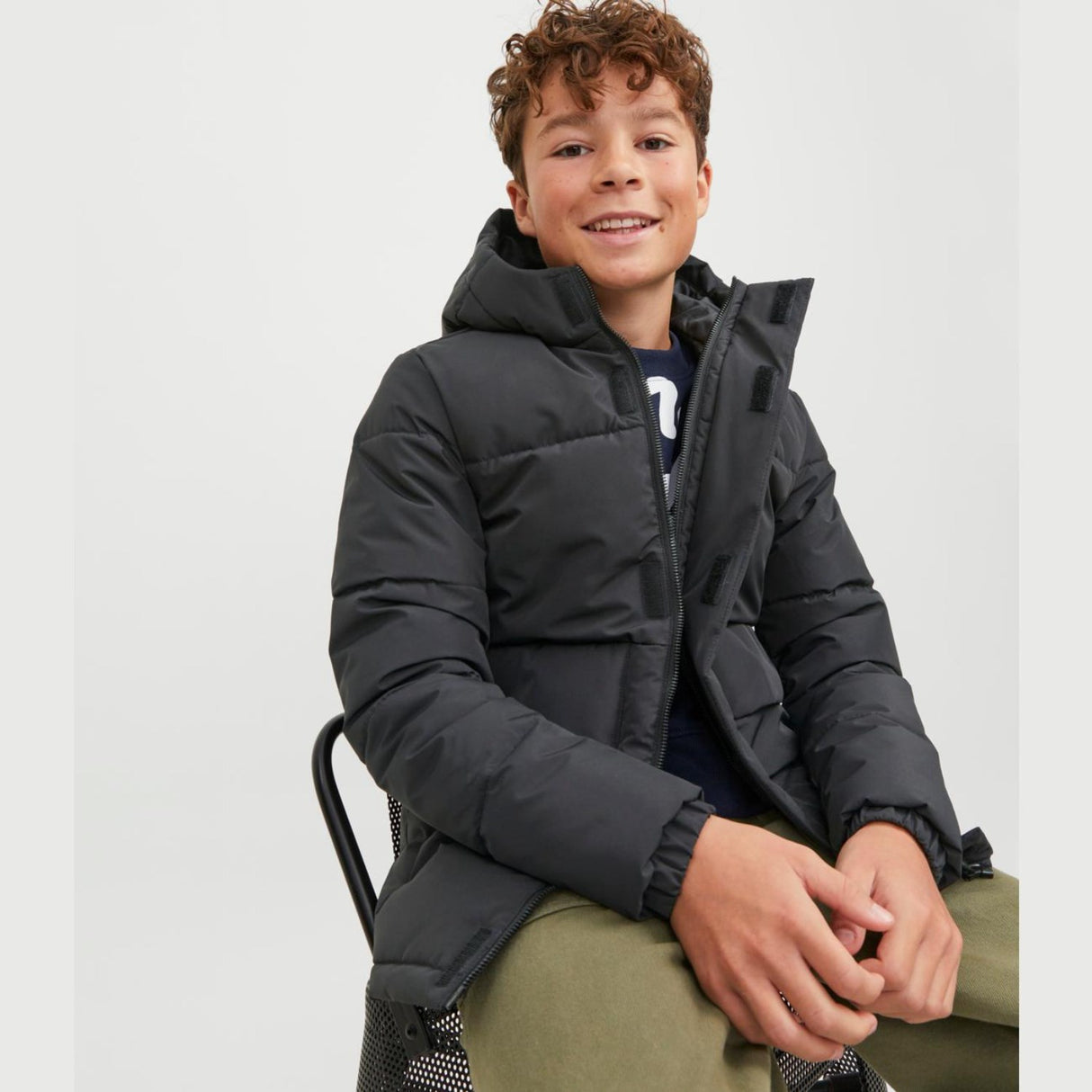 Jack & Jones Junior Black Cospeed Puffer Jakke