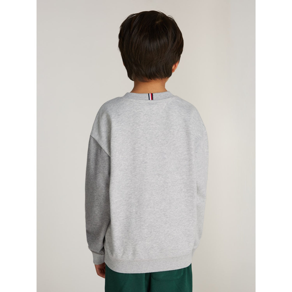 Tommy Hilfiger Grey Heather Mix Monotype Spliced Printed Cn Sweatshirt