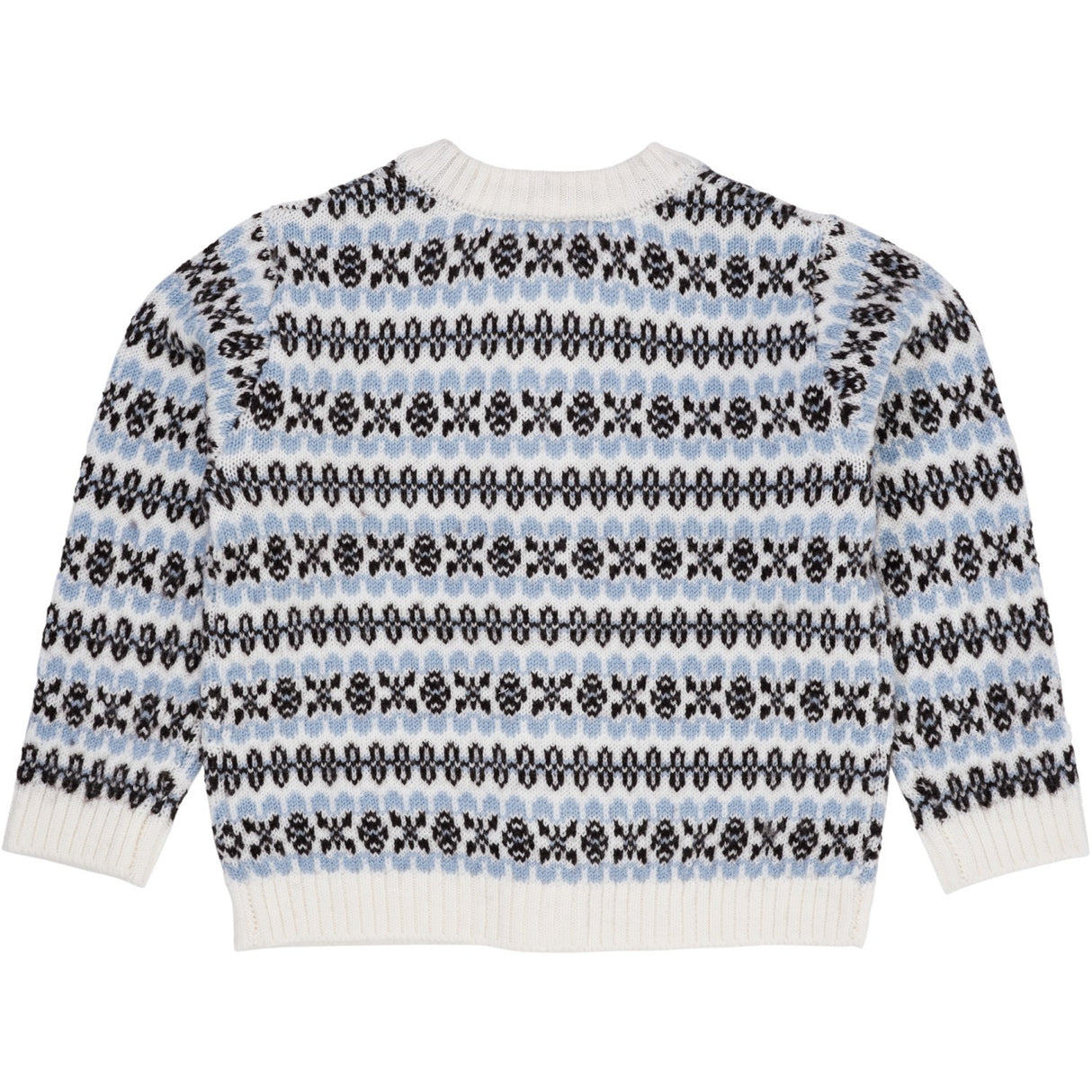 COPENHAGEN COLORS Dusty Blue Combi Merino Pattern Cardigan