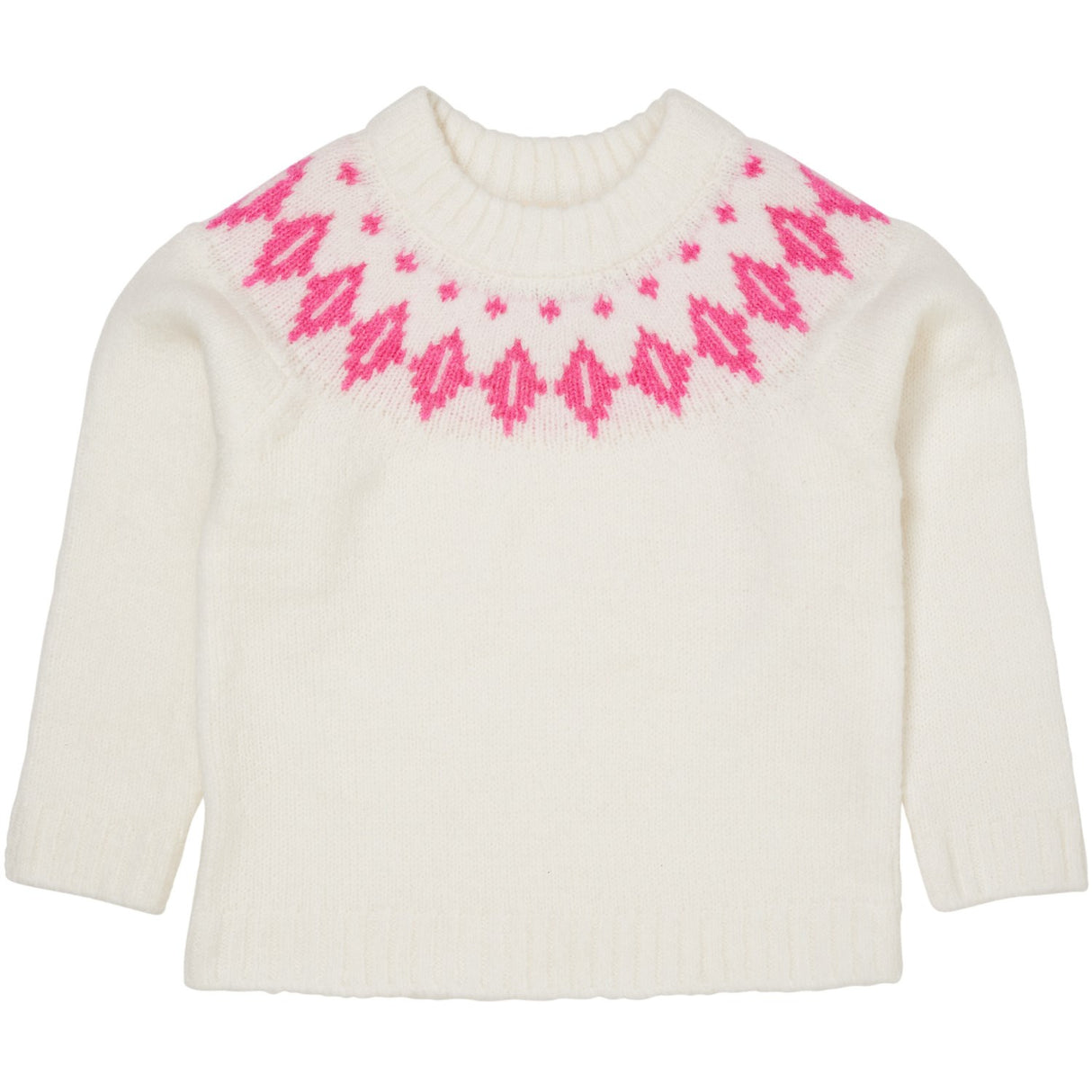 COPENHAGEN COLORS Creme/Bubblegum Combi Wool Island Bluse