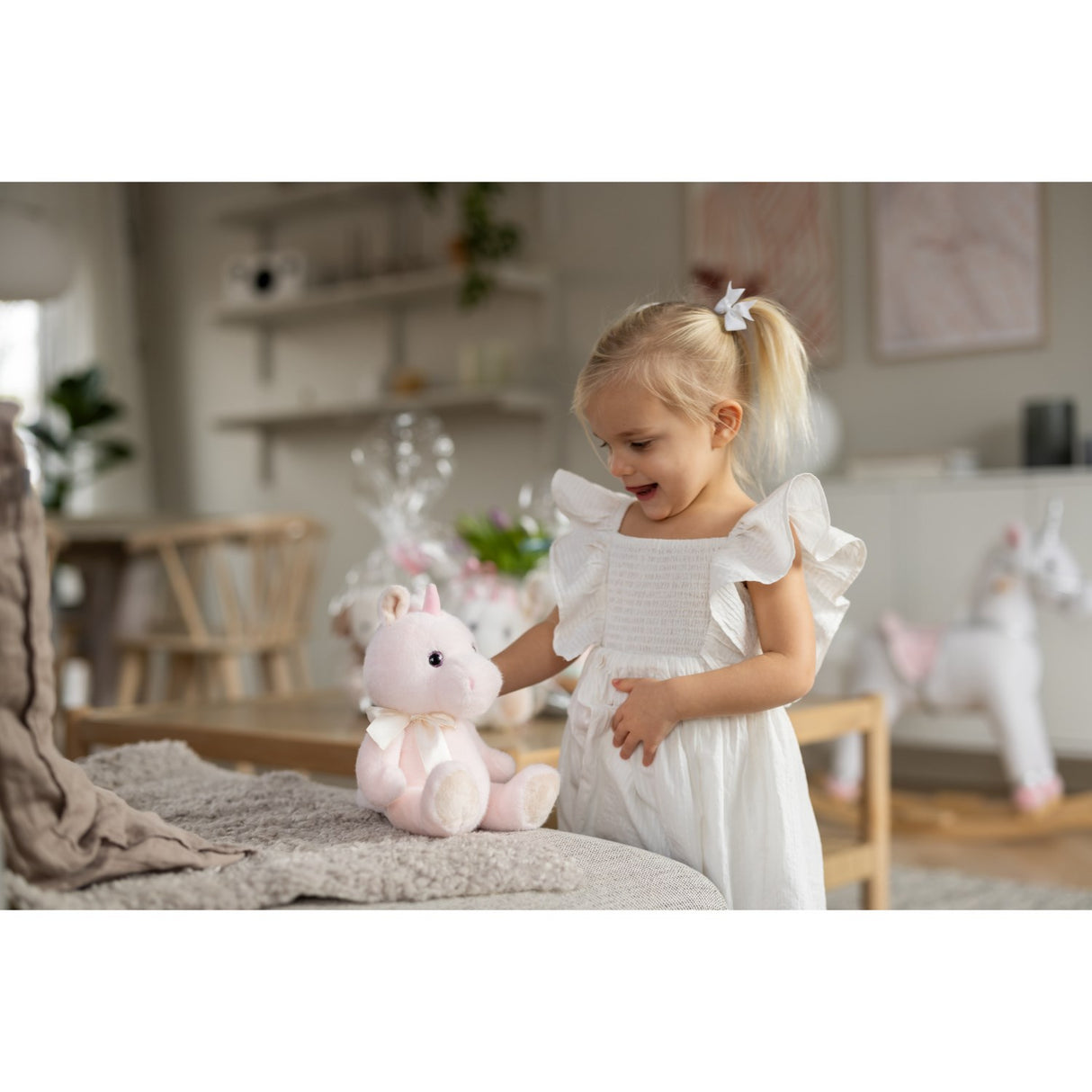 Teddykompaniet Teddy Unicorns - Enhjørningen Enya, Rosa, 20 cm