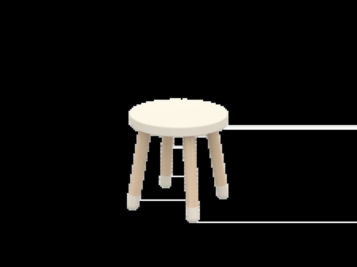 FLEXA Creme DOTS Skammel 30x30cm