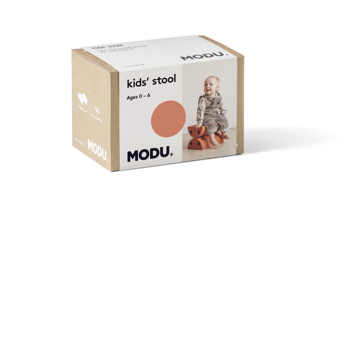 MODU Børneskammel Burnt Orange / Dusty Green