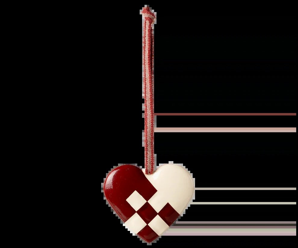 Maileg Metal ornament, Lille hjerte - Rød