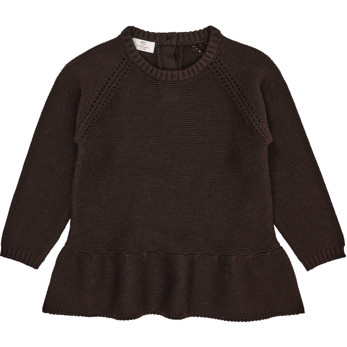 COPENHAGEN COLORS x Luksubaby Dk Brown Knitted Pullover W. Frill