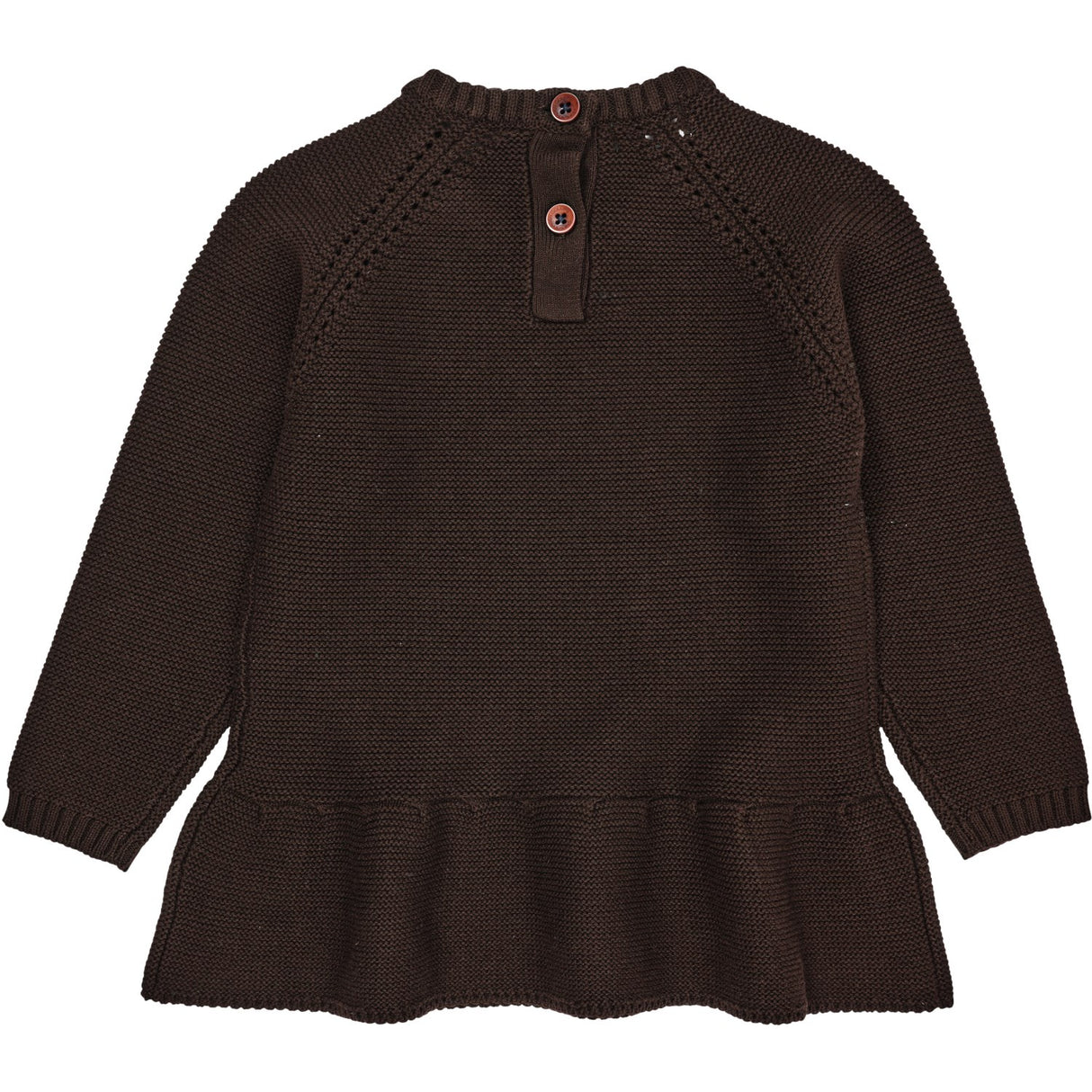 COPENHAGEN COLORS x Luksubaby Dk Brown Knitted Pullover W. Frill