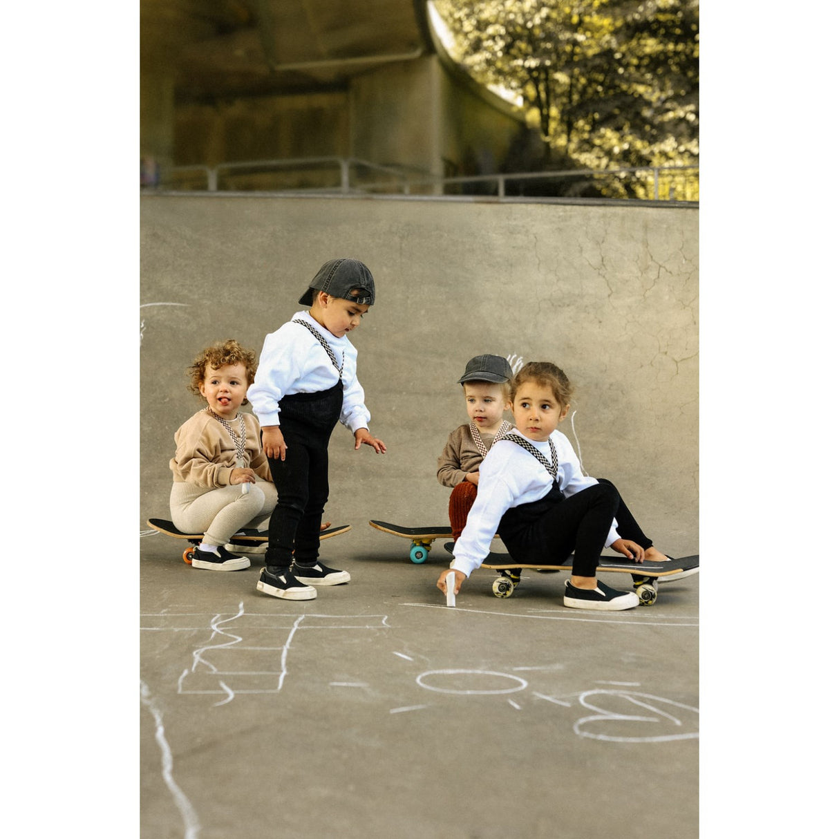 Silly Silas Cinnamon Checked Granny Teddy Footless Leggings