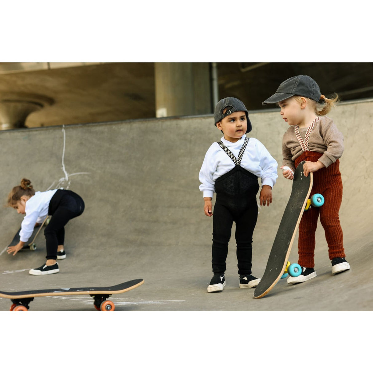 Silly Silas Cinnamon Checked Granny Teddy Footless Leggings