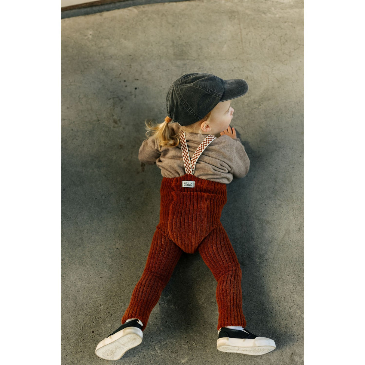 Silly Silas Cinnamon Checked Granny Teddy Footless Leggings