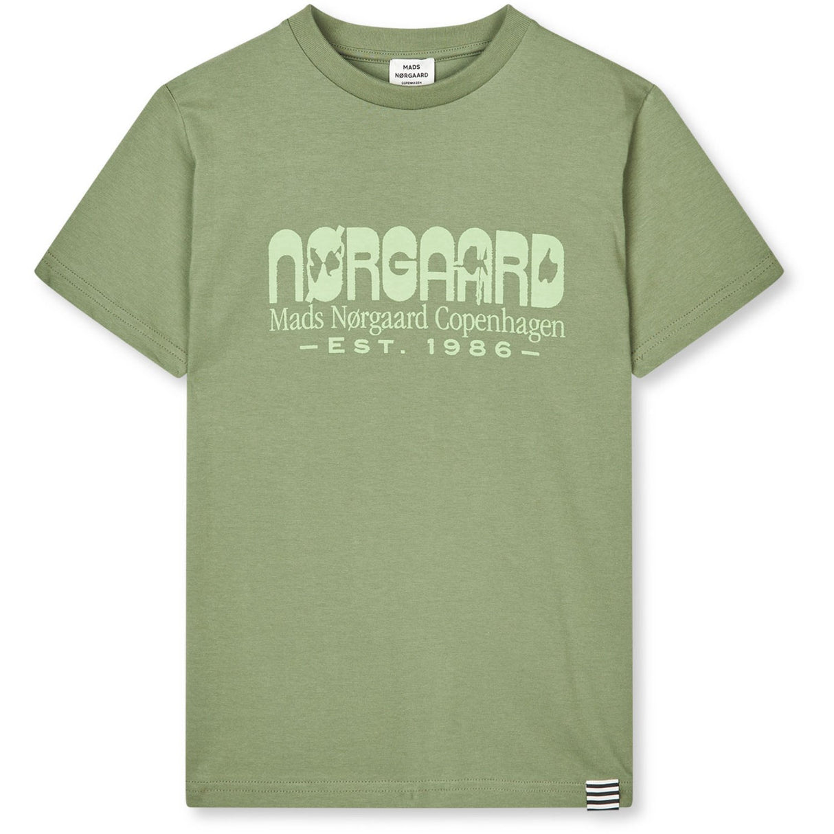 Mads Nørgaard Oil Green Printed Tee Thorlino Tee
