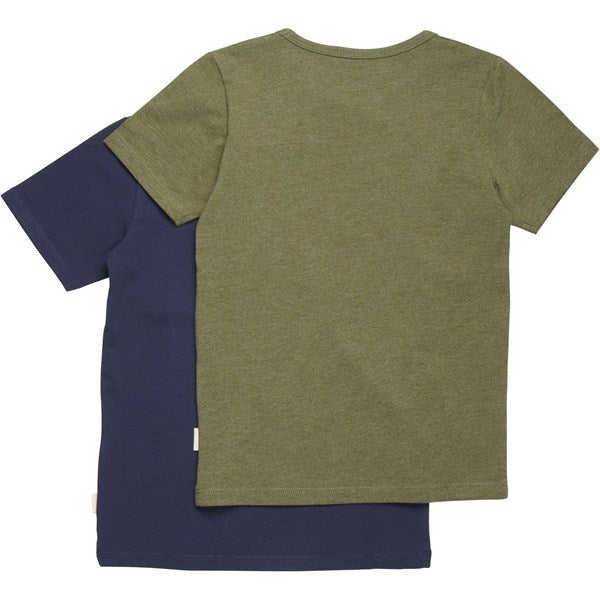 Minymo Dark Olive T-shirts Basis 32 2-pak 3