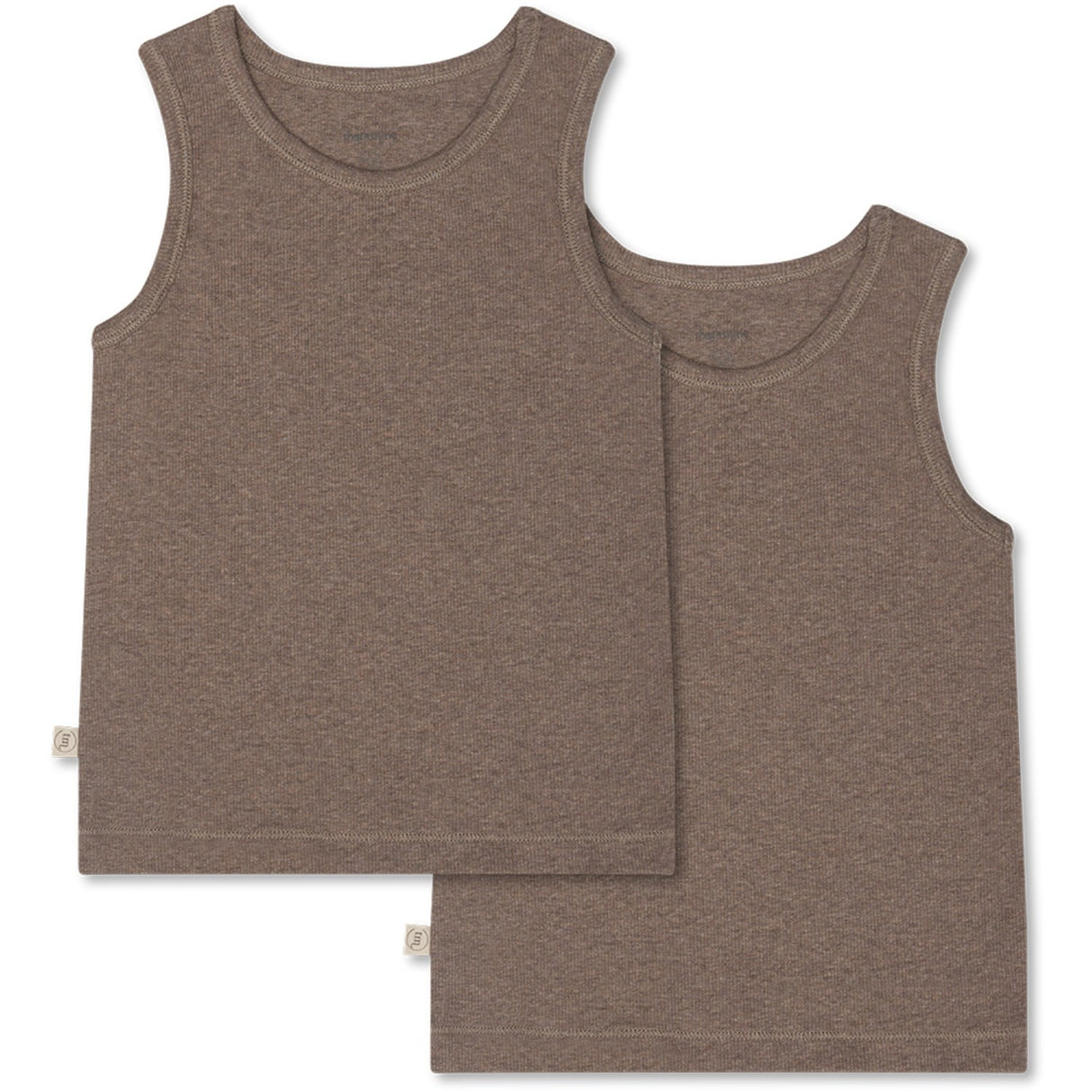 That's Mine Brown Melange Cuno Tanktop 2-Pack