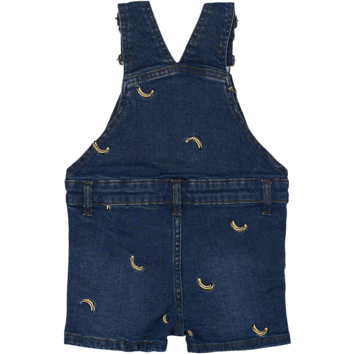 THE NEW Siblings Medium Blue Denim Embroidery Otis Short Denim Dungarees