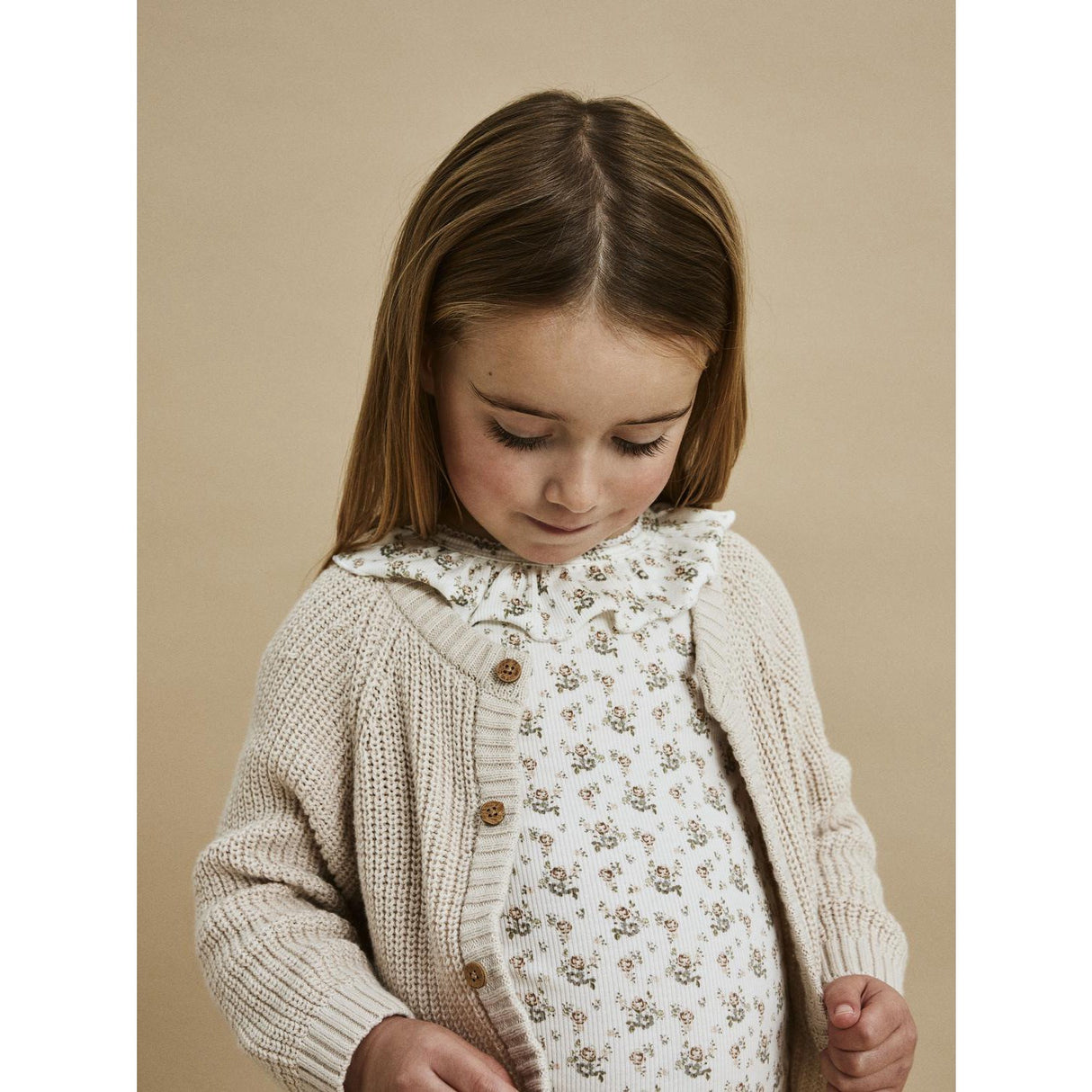 Lil'Atelier Sheer Bliss Emlen Lin Strik Cardigan Noos