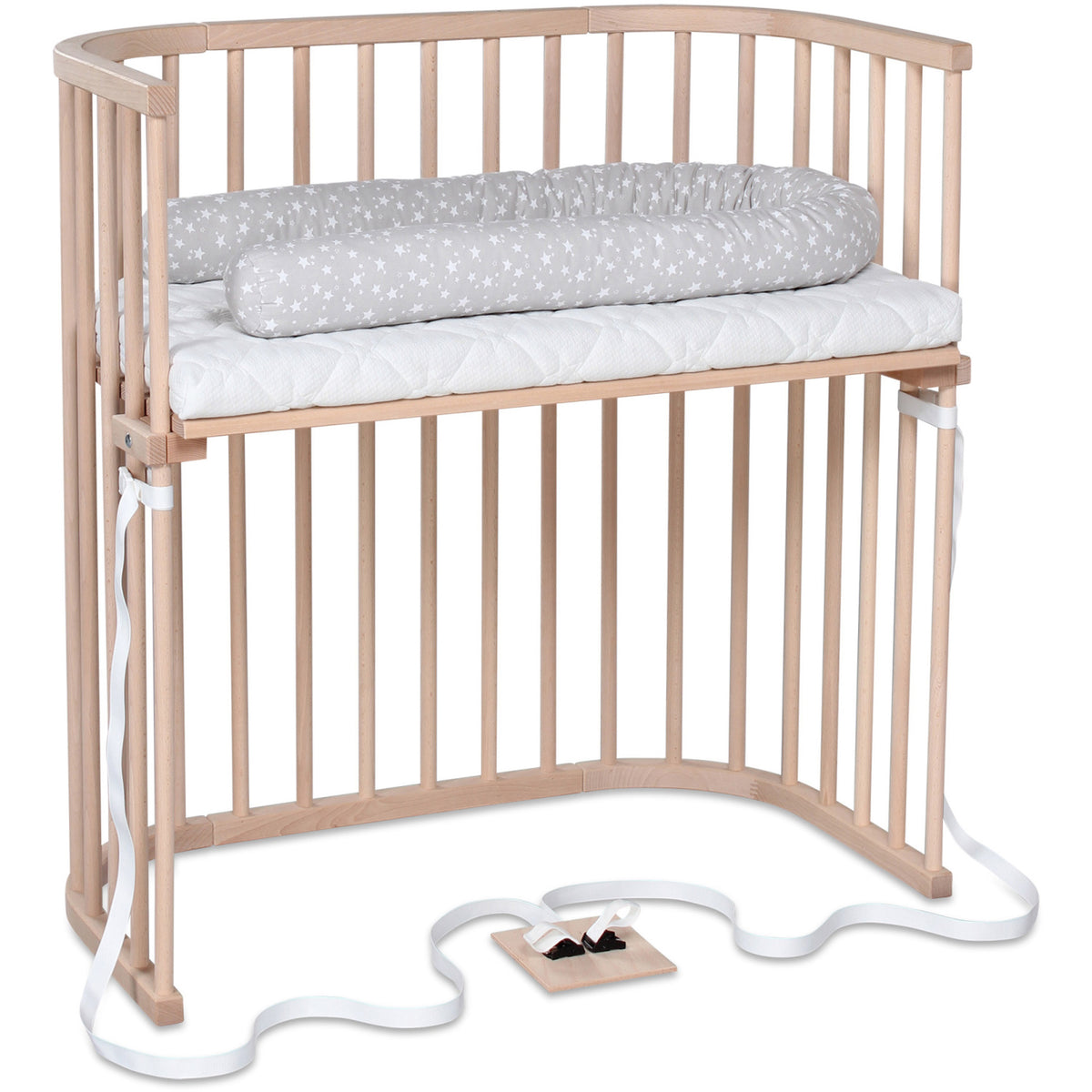 babybay® Bedside Crib Natural Ubehandlet Boxspring Co-Sleeper Babyseng