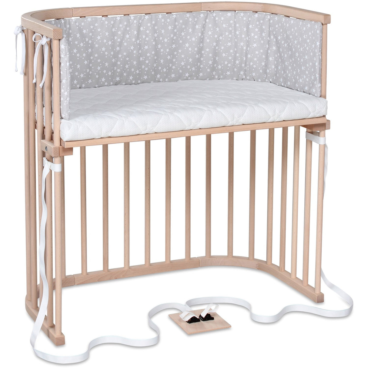 babybay® Bedside Crib Natural Ubehandlet Boxspring Co-Sleeper Babyseng