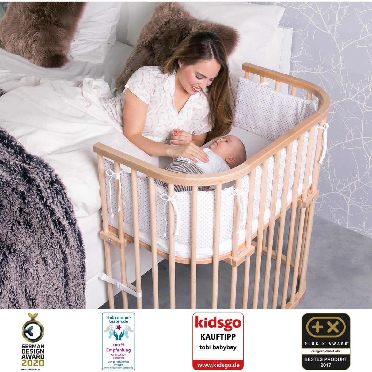 babybay® Natural Ubehandlet Boxspring Xxl Co-Sleeper