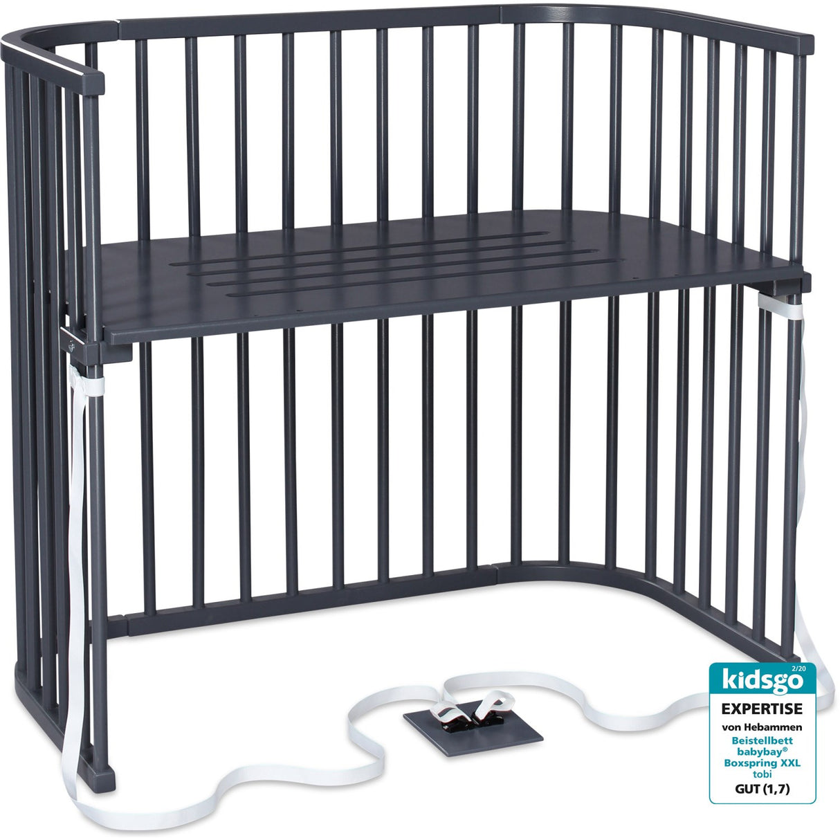 babybay® Grey Varnished Boxspring Xxl Co-Sleeper