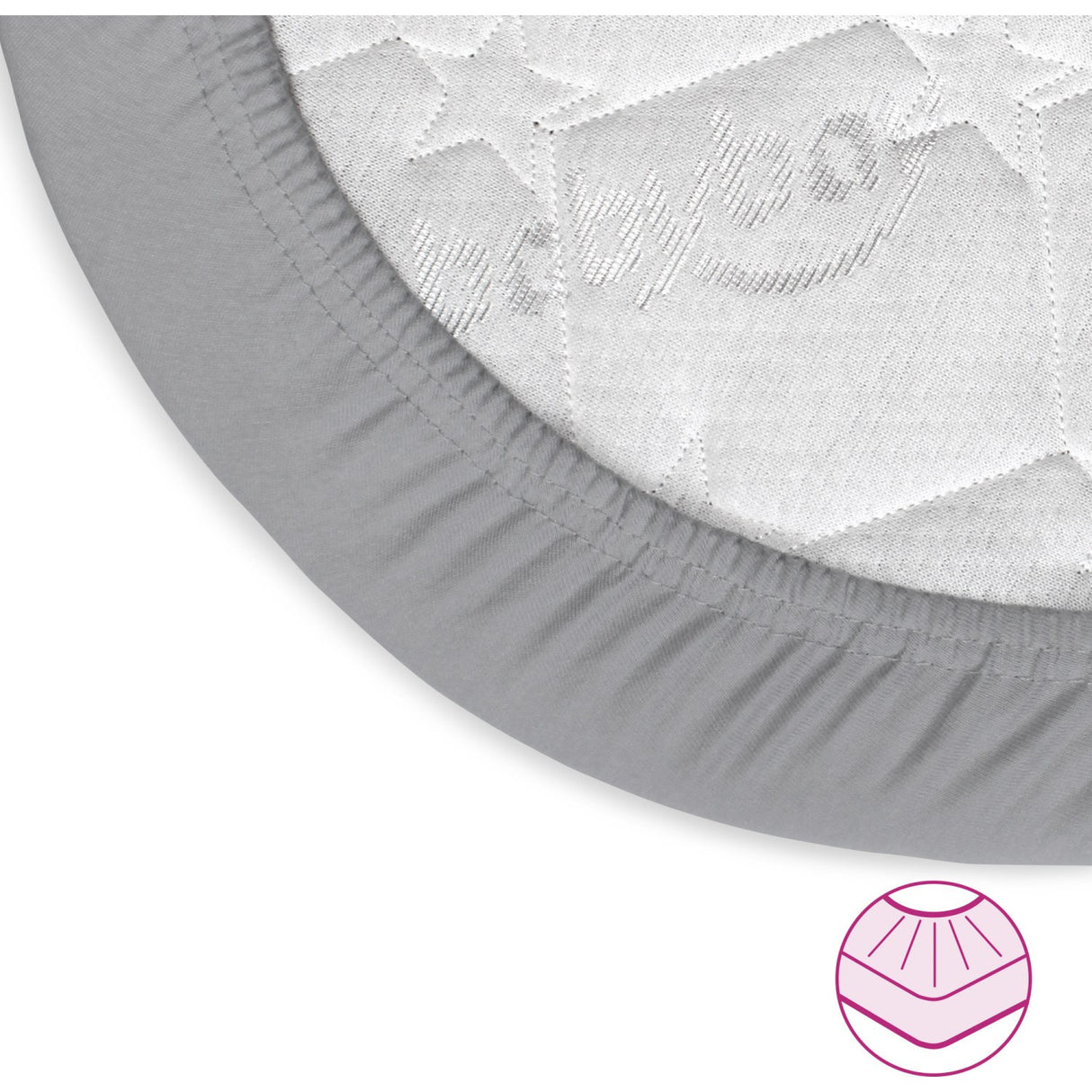 babybay® Grey Jersey Cover Deluxe Lagen 2-Pak Boxspring Xxl