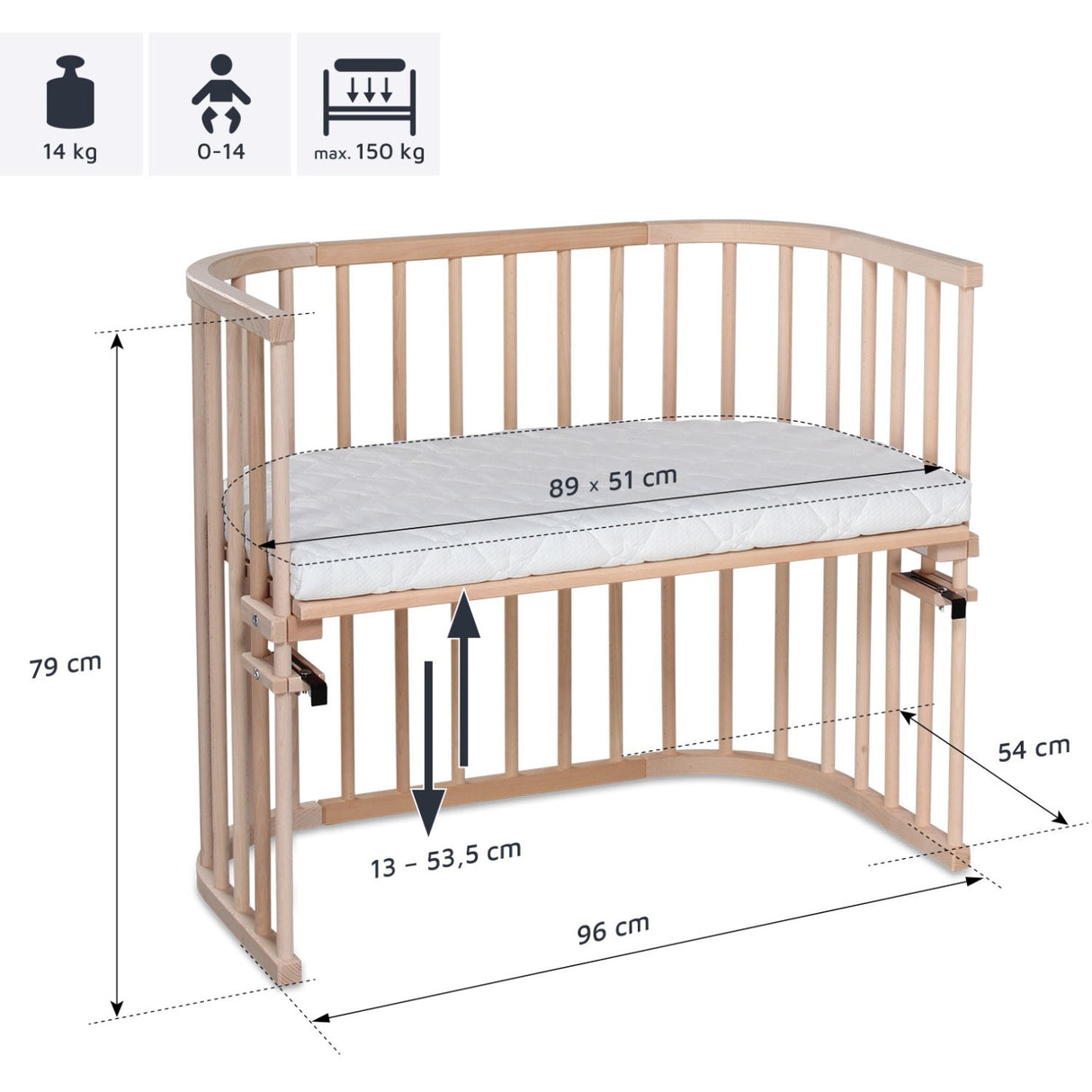 babybay® Natural Ubehandlet Maxi Co-Sleeper