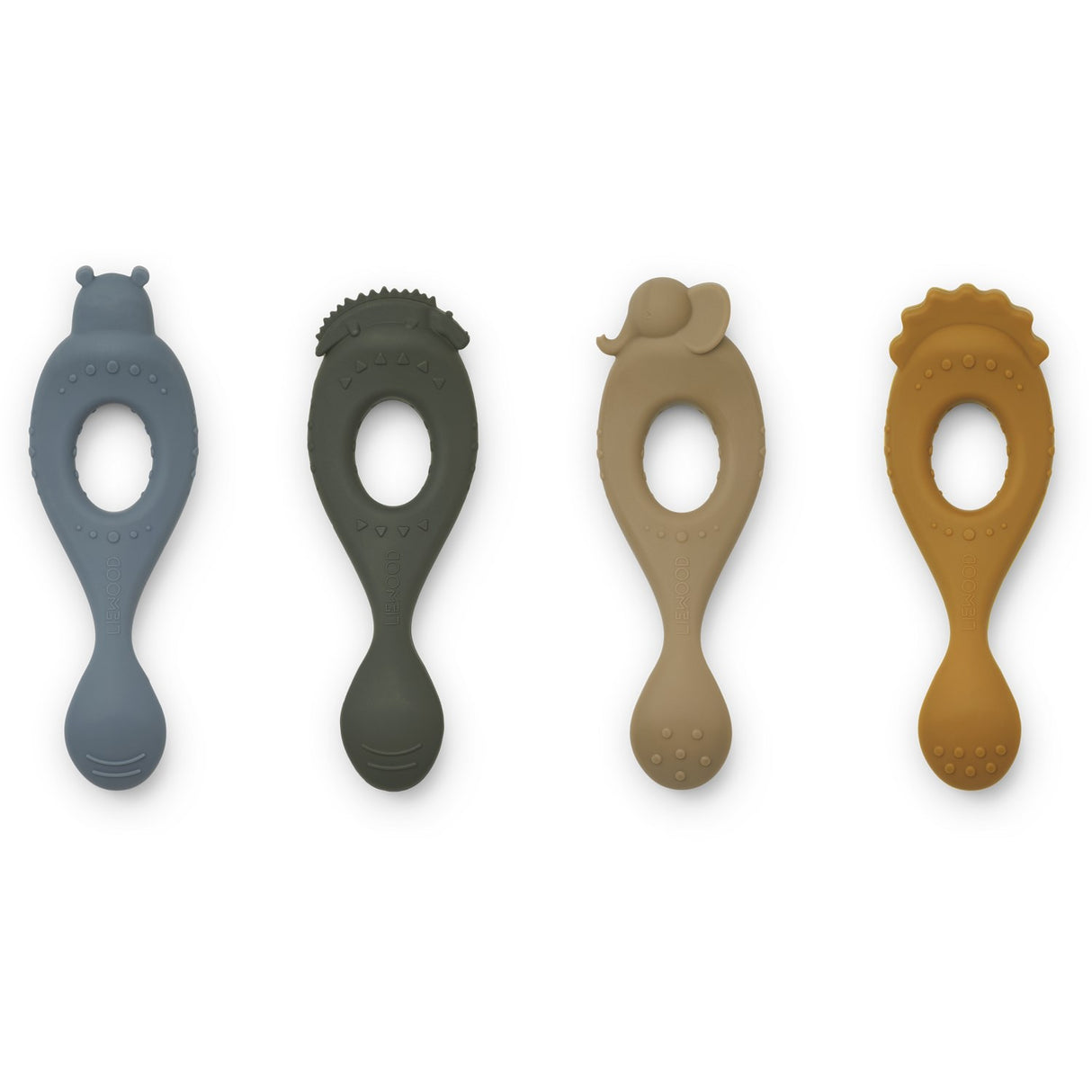 LIEWOOD Safari/Blue Multi Mix Liva Silicone Skeer 4-Pak