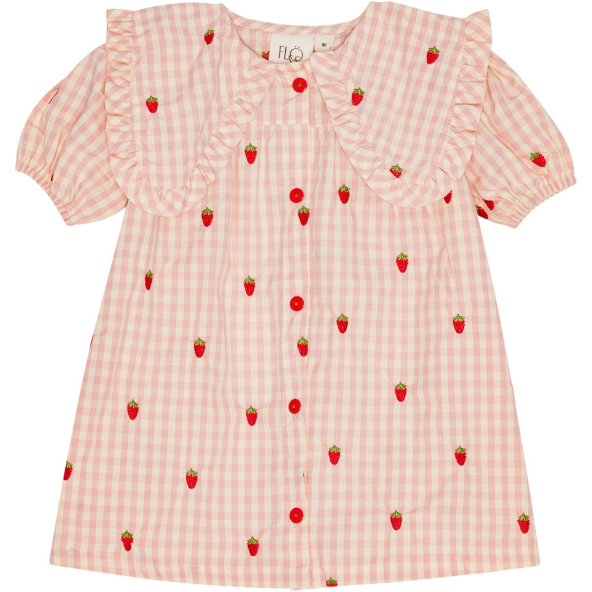 Flöss Pink Berry Gingham Dolly Kjole