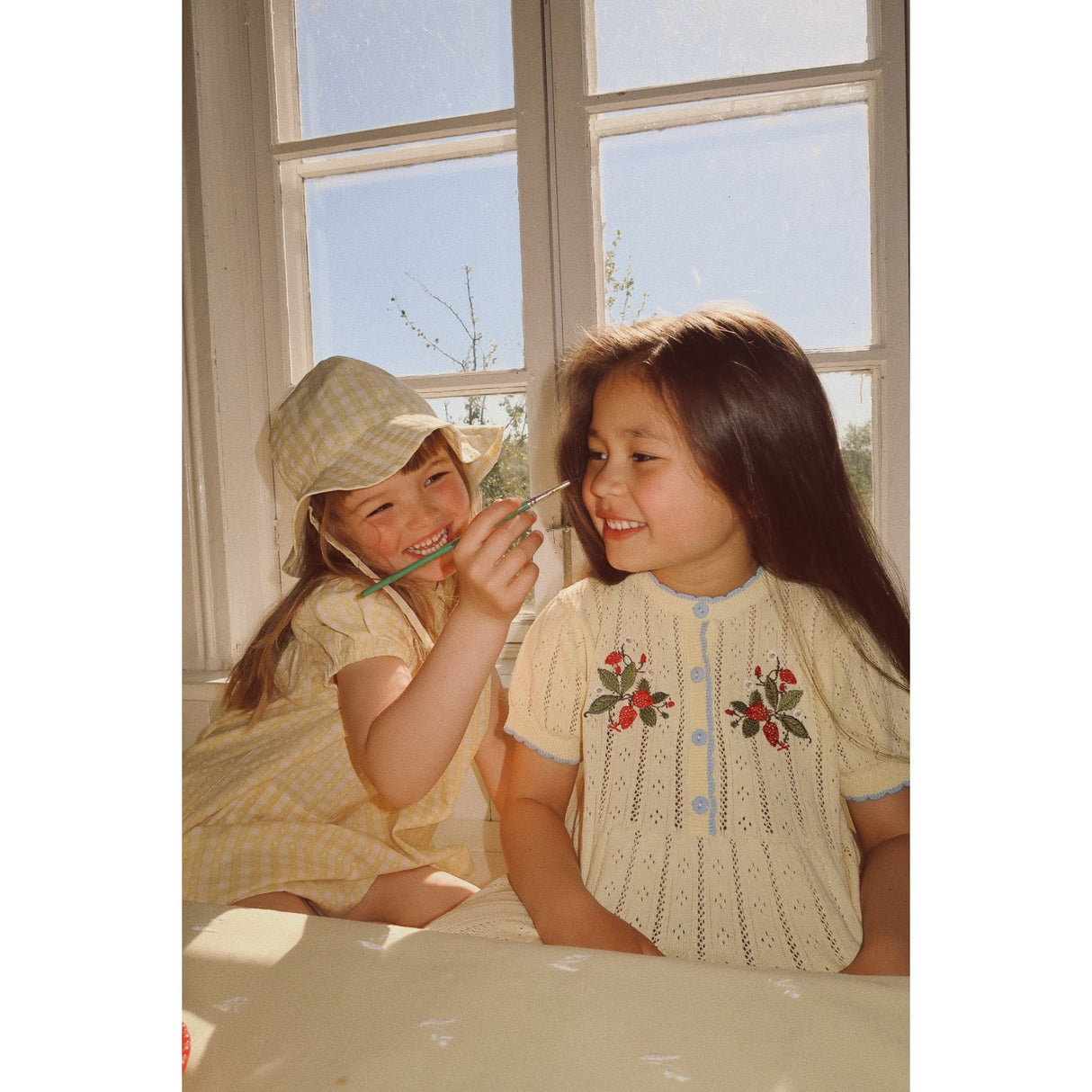 Flöss Soft Yellow Heart Gingham Olivia Solhat